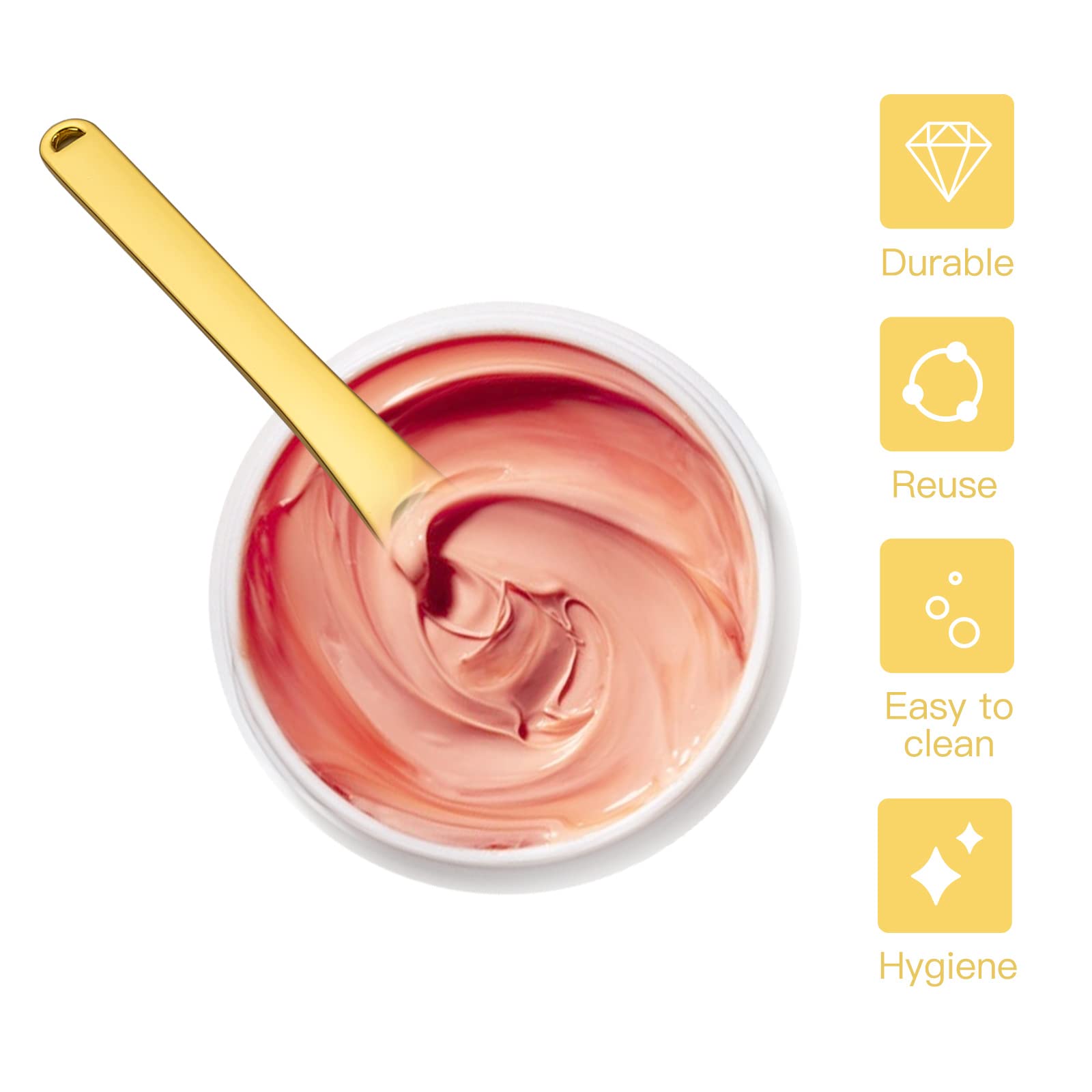 Metal Cosmetic Skincare Spatula, Mini Mask facial Reusable - Tekson