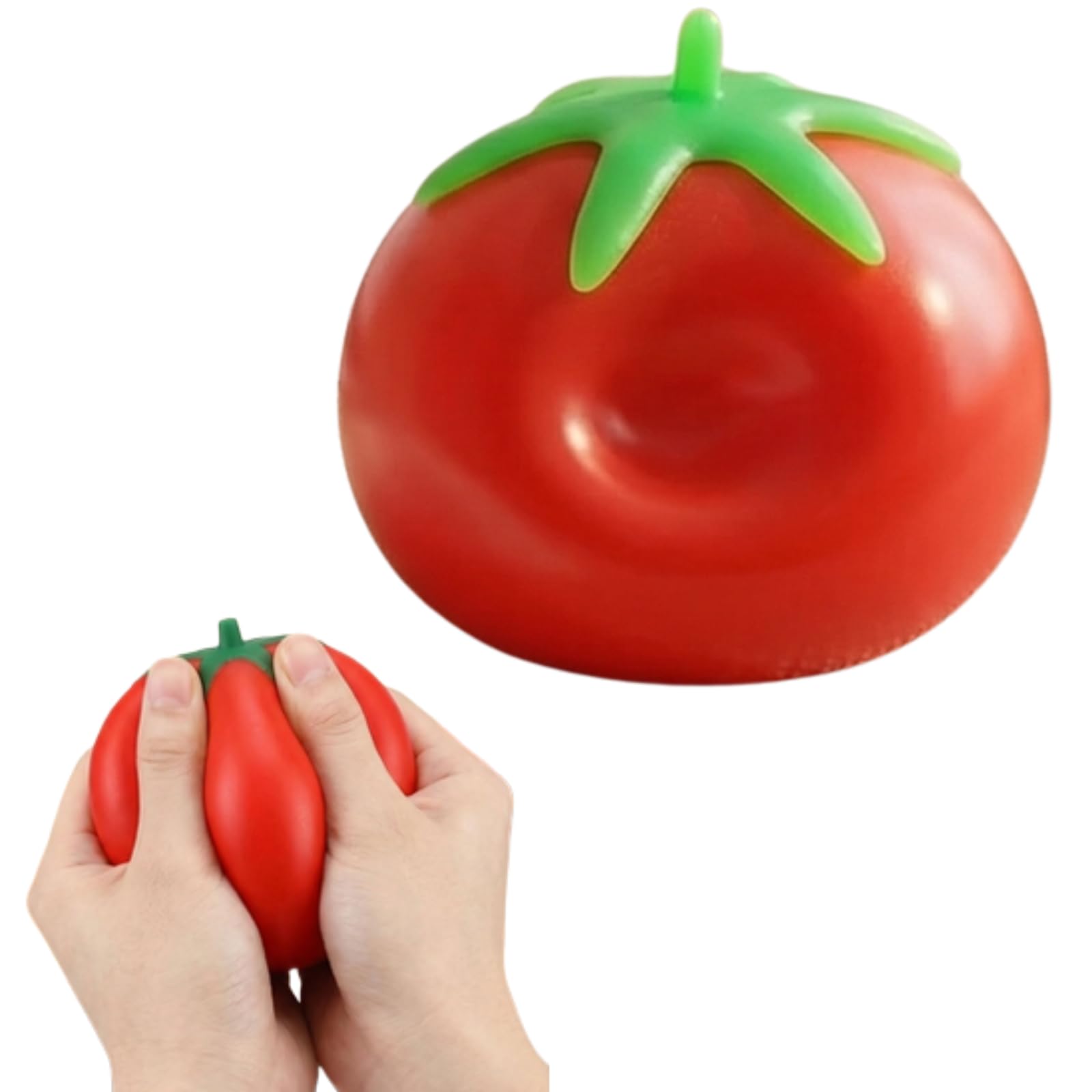 Realistic Tomato Stress Ball, 2.75 Inch Soft Slow Rising Fruit-Shaped - View 1