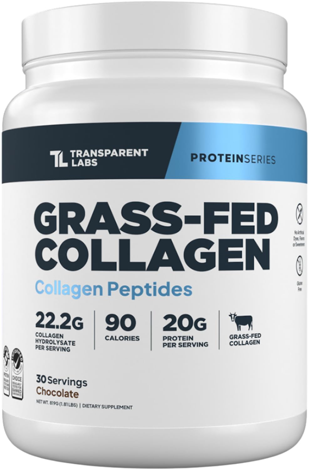 Transparent Labs Grass Fed Collagen Peptides Powder - Transparent Labs Official Imagery - 1