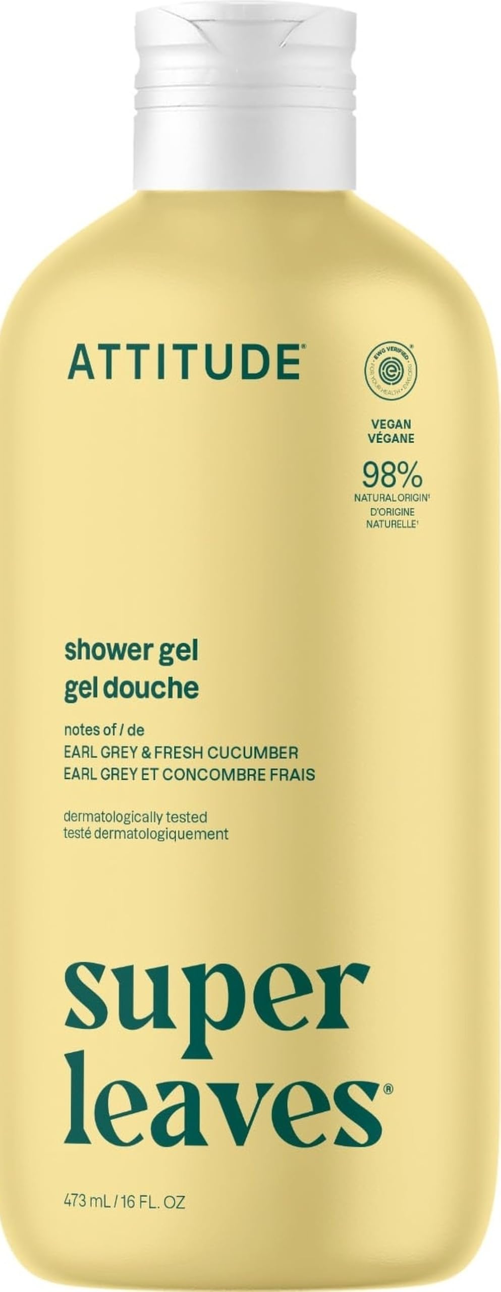 ATTITUDE Body Wash, EWG Verified Shower Gel, Dermatologically - Product Imagery