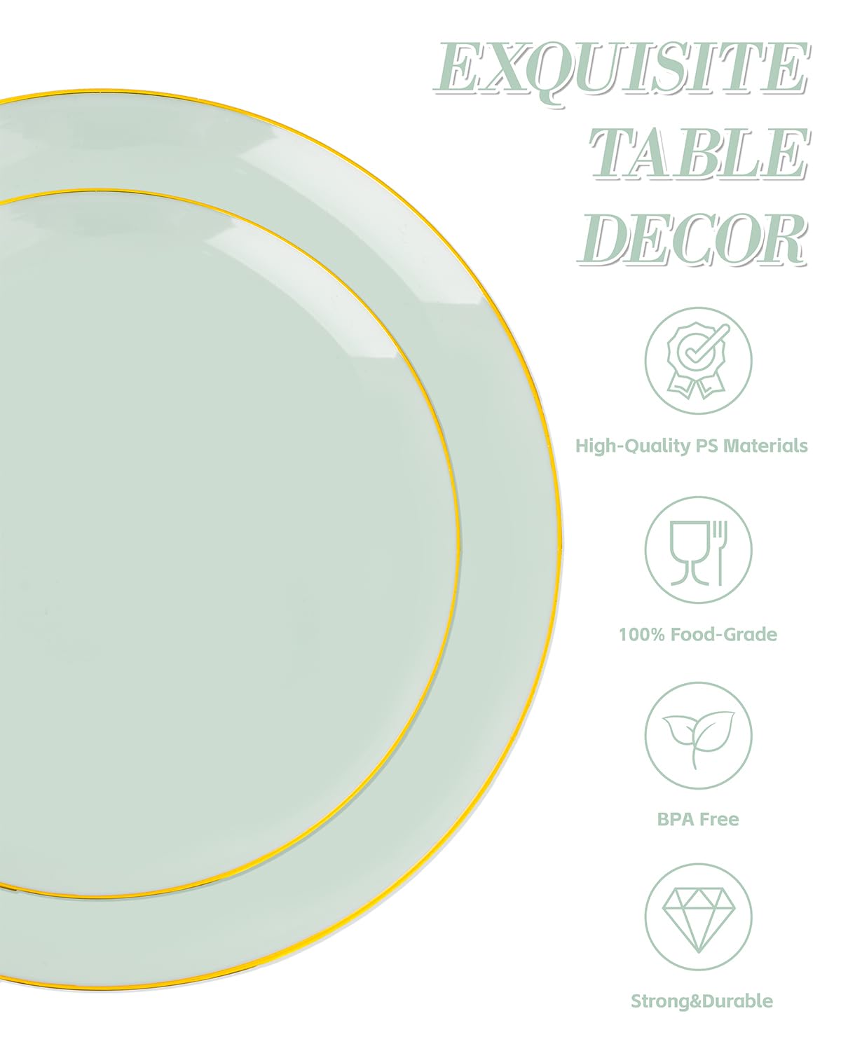 bUCLA 150PCS Green Plastic Plates - bUCLA Official Imagery - 5
