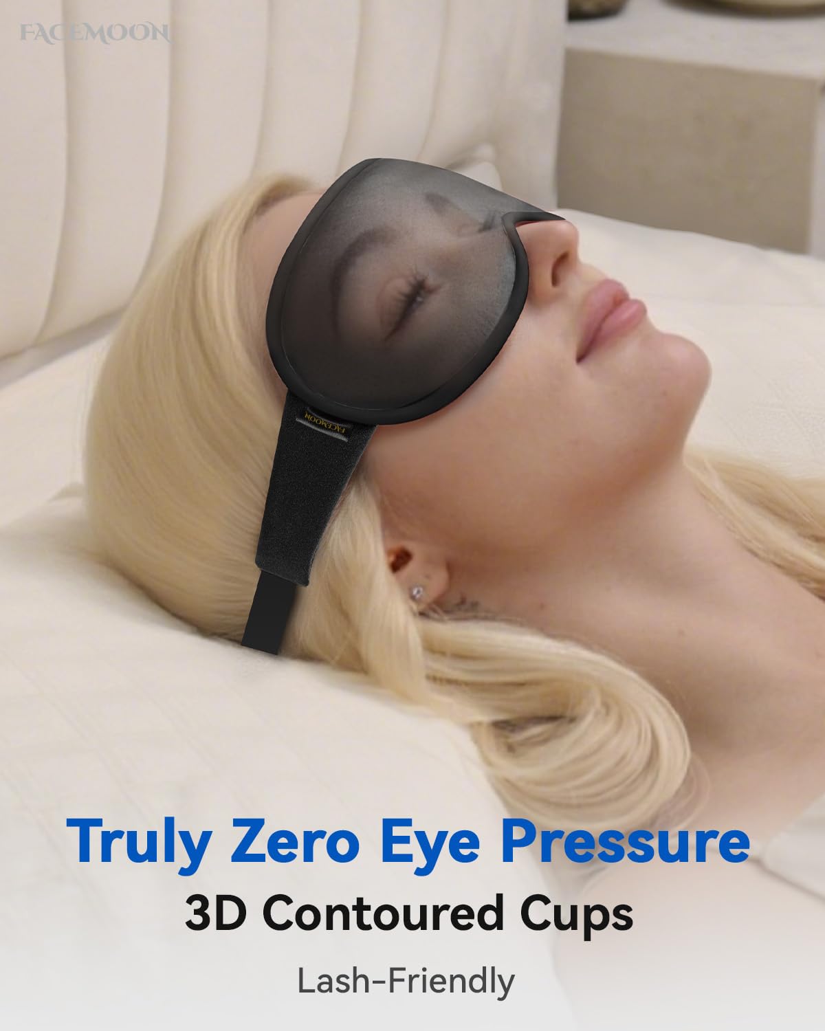 FACEMOON Blackout Weighted Eye Mask, 3D Sleep Mask for Men, Trave by Facemoon - Angle View 4