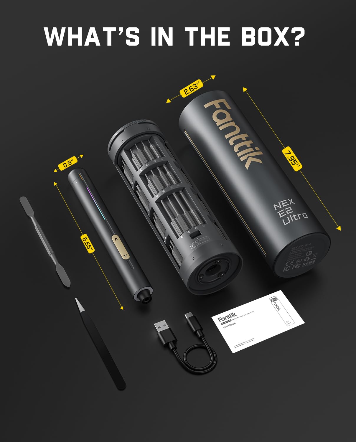 Fanttik E2 Ultra Electric Screwdriver, Screwdriver for Electronic by Fanttik - Angle View 9