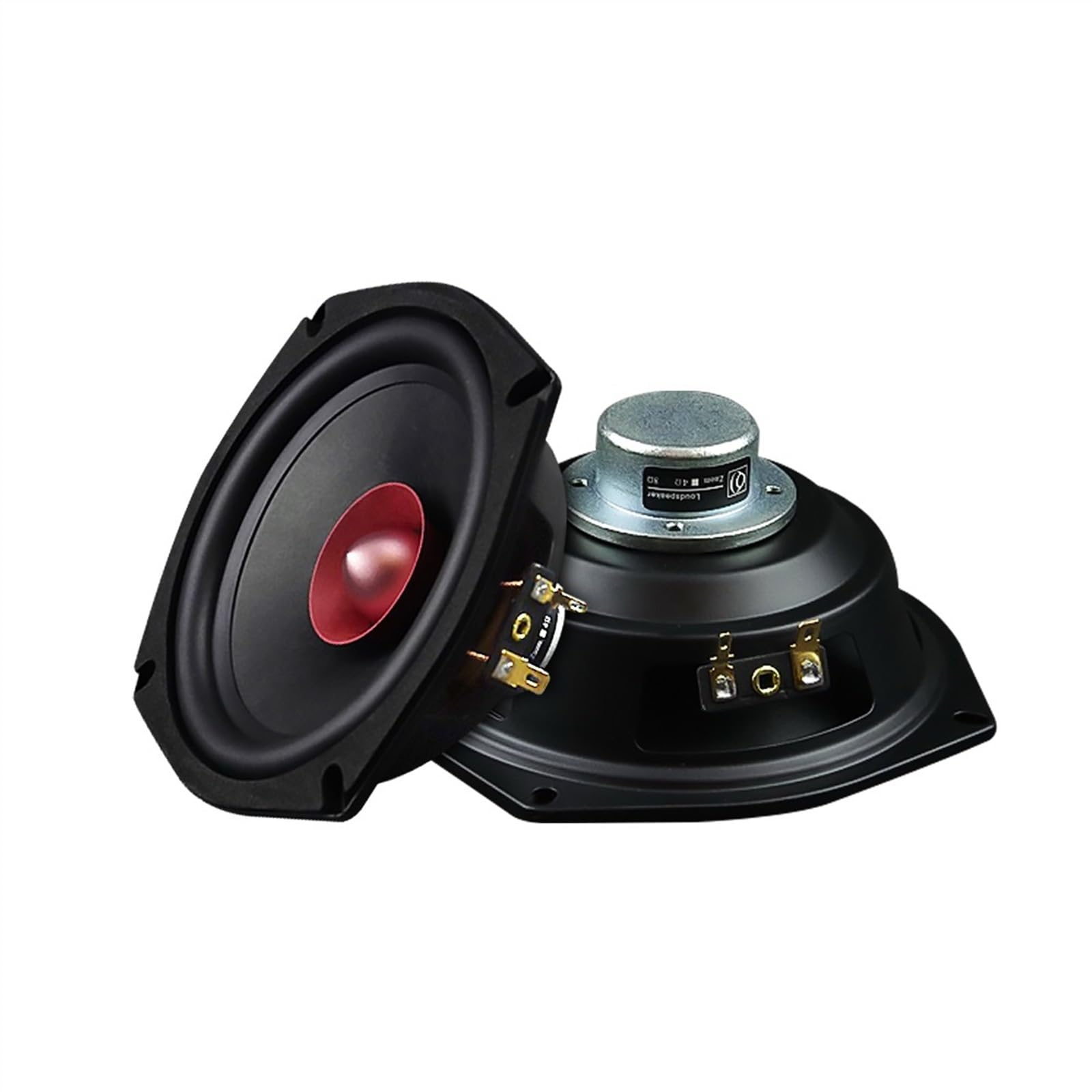 ABLNLPYOC 2Pcs 5.25 Inch HiFi Full Range Speaker Units 4 8 Ohm 40W NdFeB Magnet Loudspaeker Home Theater Music Sound Speaker(Square 8 Ohm)