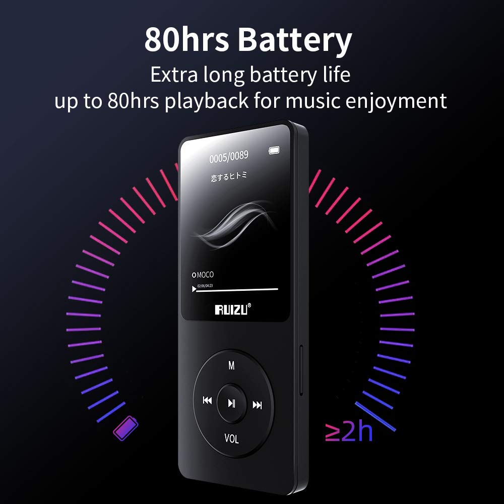 RUIZU 32GB MP3 Player with Bluetooth 5 3 Auto Reconnect 80H - RUIZU Official Imagery - 4