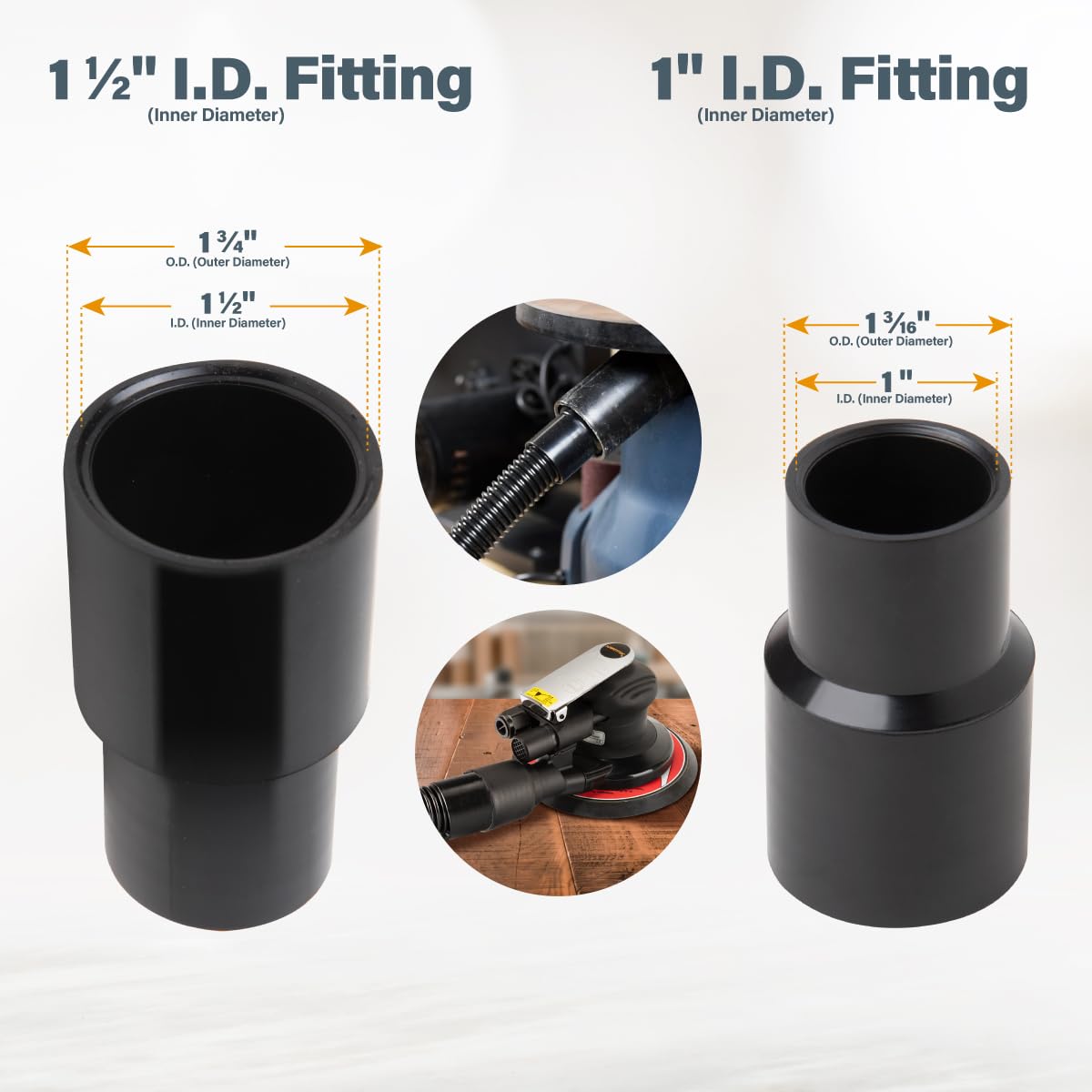 POWERTEC 70511 10 Ft Vacuum Hose Dust Collection Kit w 2 - POWERTEC Official Imagery - 5
