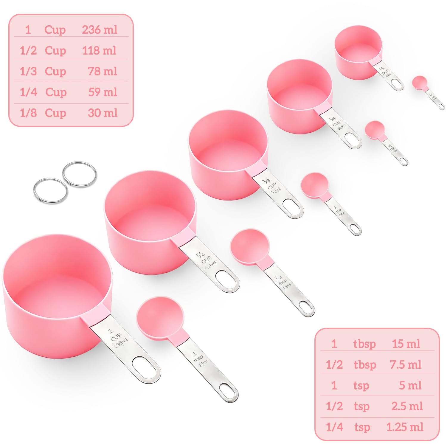DJXRQY Measuring Cups and Spoons Set, 10 Pieces Stackable Measure by DJXRQY - Angle View 3