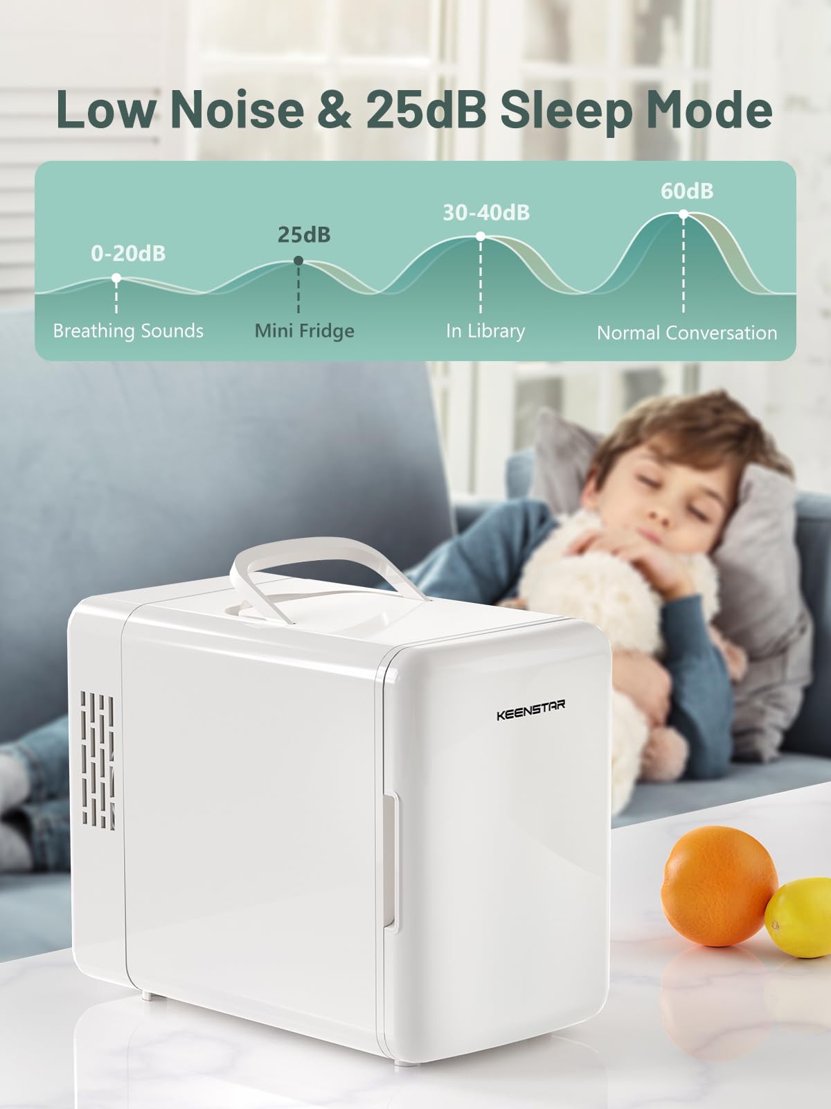 Mini Fridge 6 Liter 8 Can Small Fridge 110V AC 12V DC Cooler - KEENSTAR Official Imagery - 6