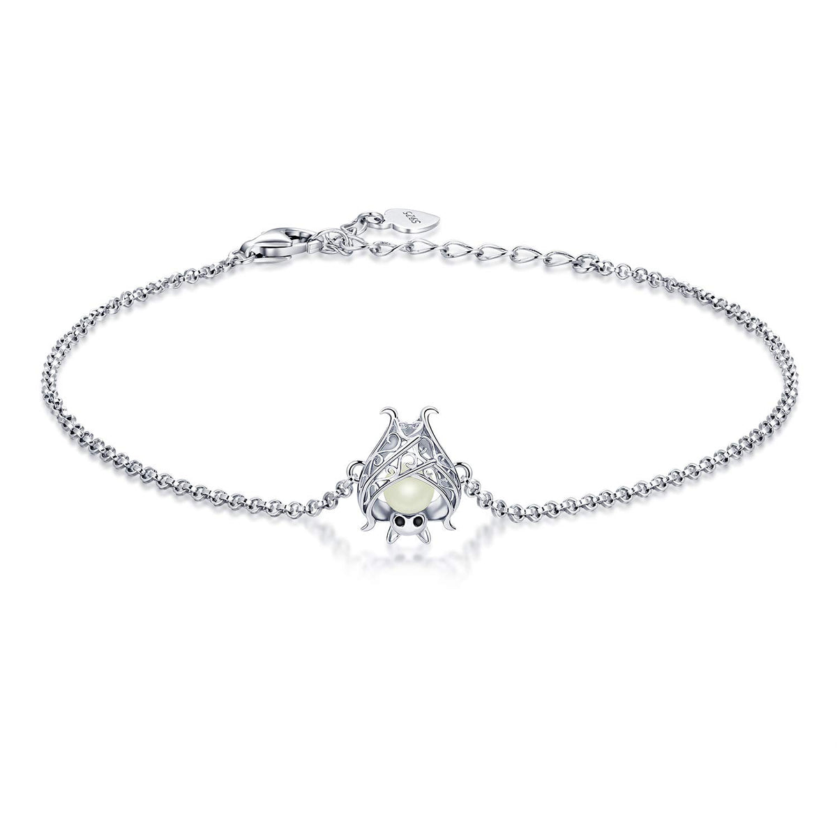 Cute Bat Bracelet Sterling Silver Glowing in The Dark Animal - APOTIE Official Imagery - 8