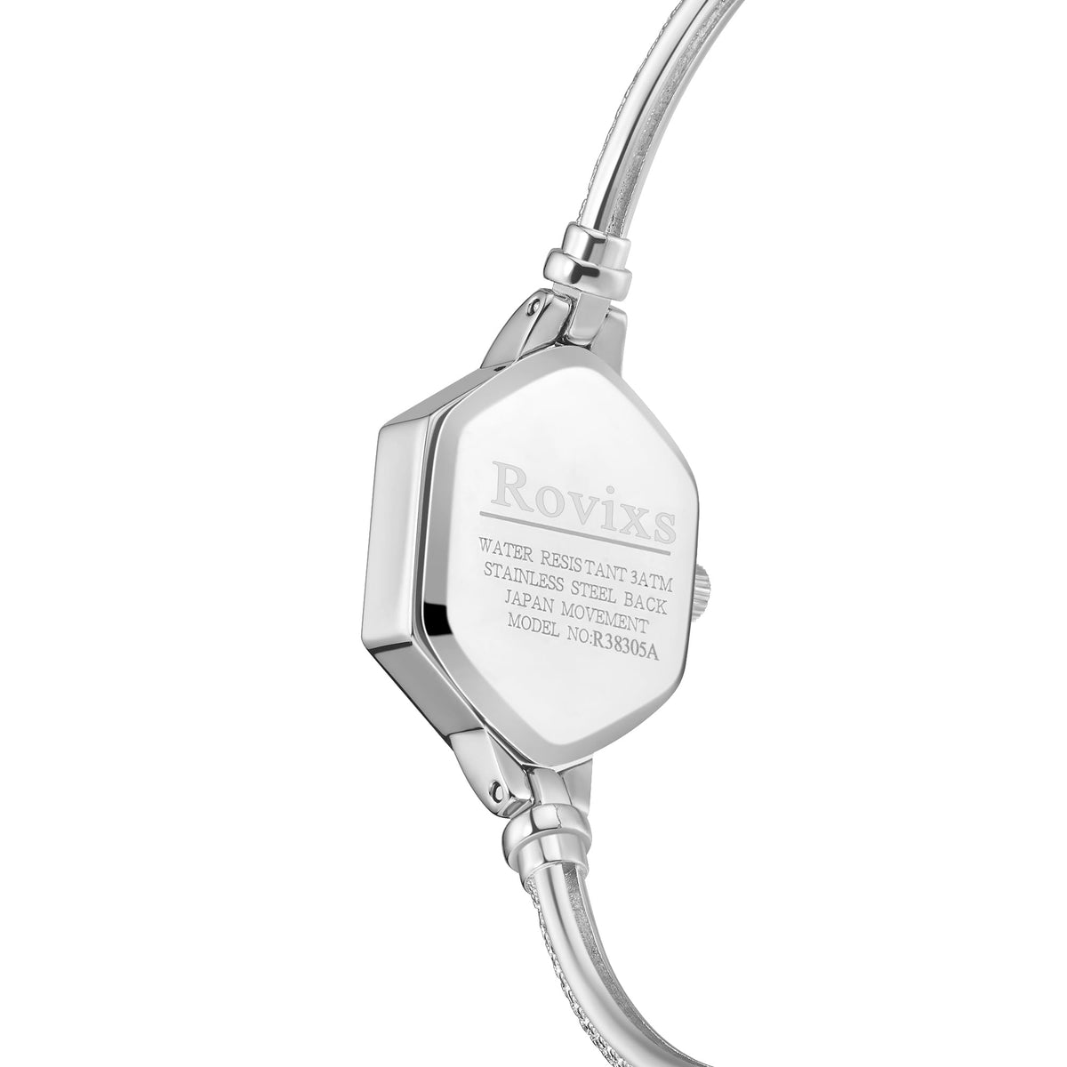 Delicate Crystal Bracelet Watch for Her 3ATM Water Resistant - Rovixs Official Imagery - 4