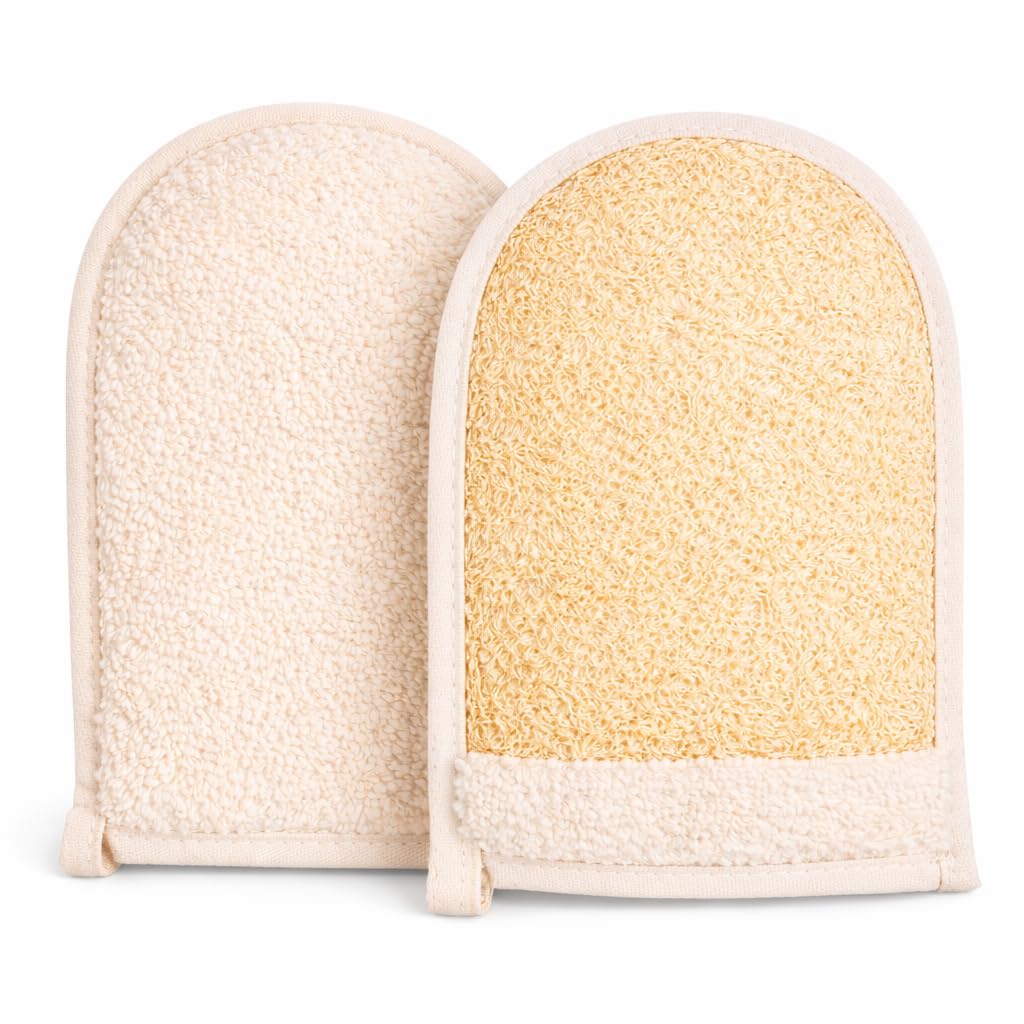 EUROPEAN M6 Egyptian Loofah Sponge, Large Double - Sided Exfoliating Mitt - EUROPEAN M6 Official Product View 1