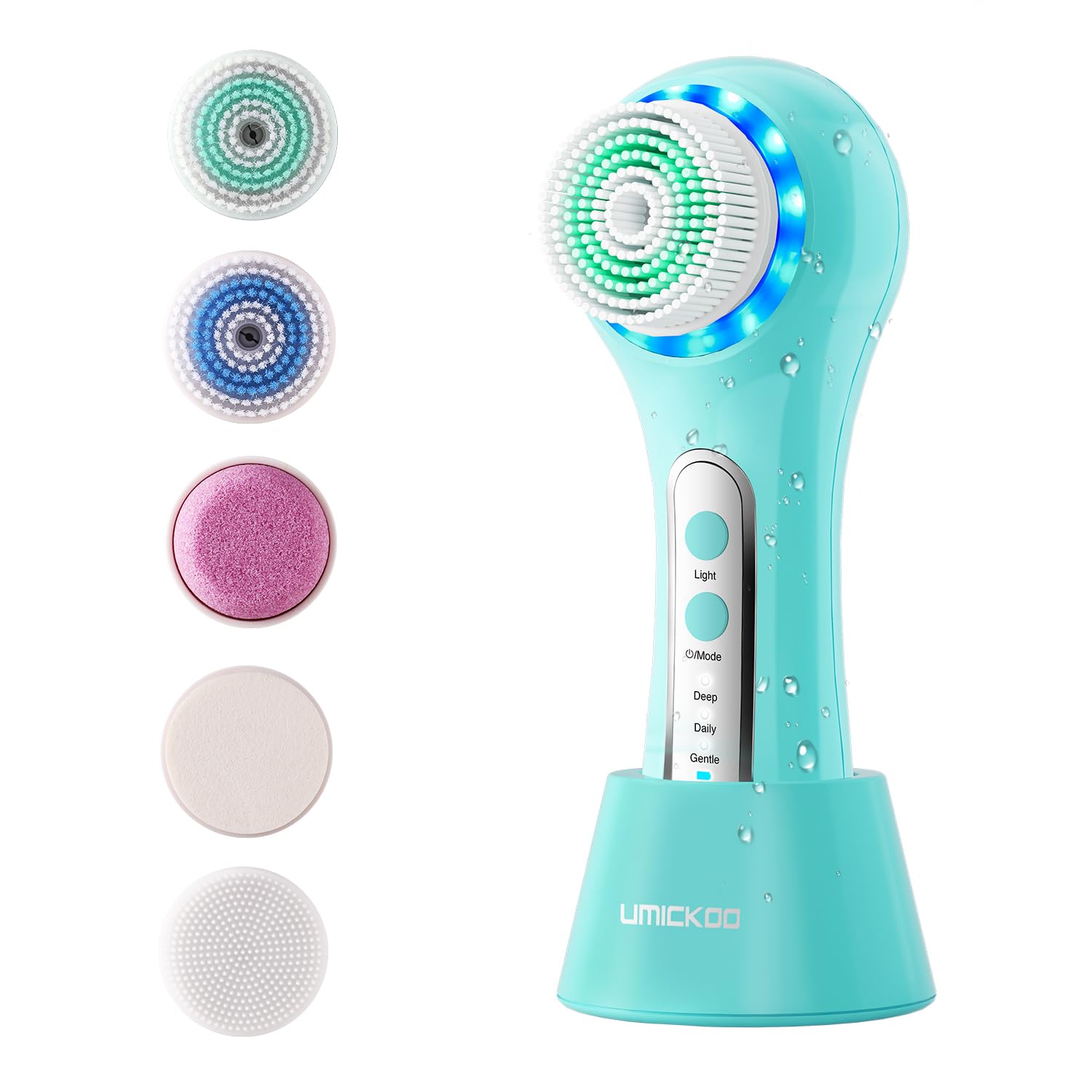 Electric Facial Cleansing Brush, 2-Way Rotating Face Scrubber - Product Imagery