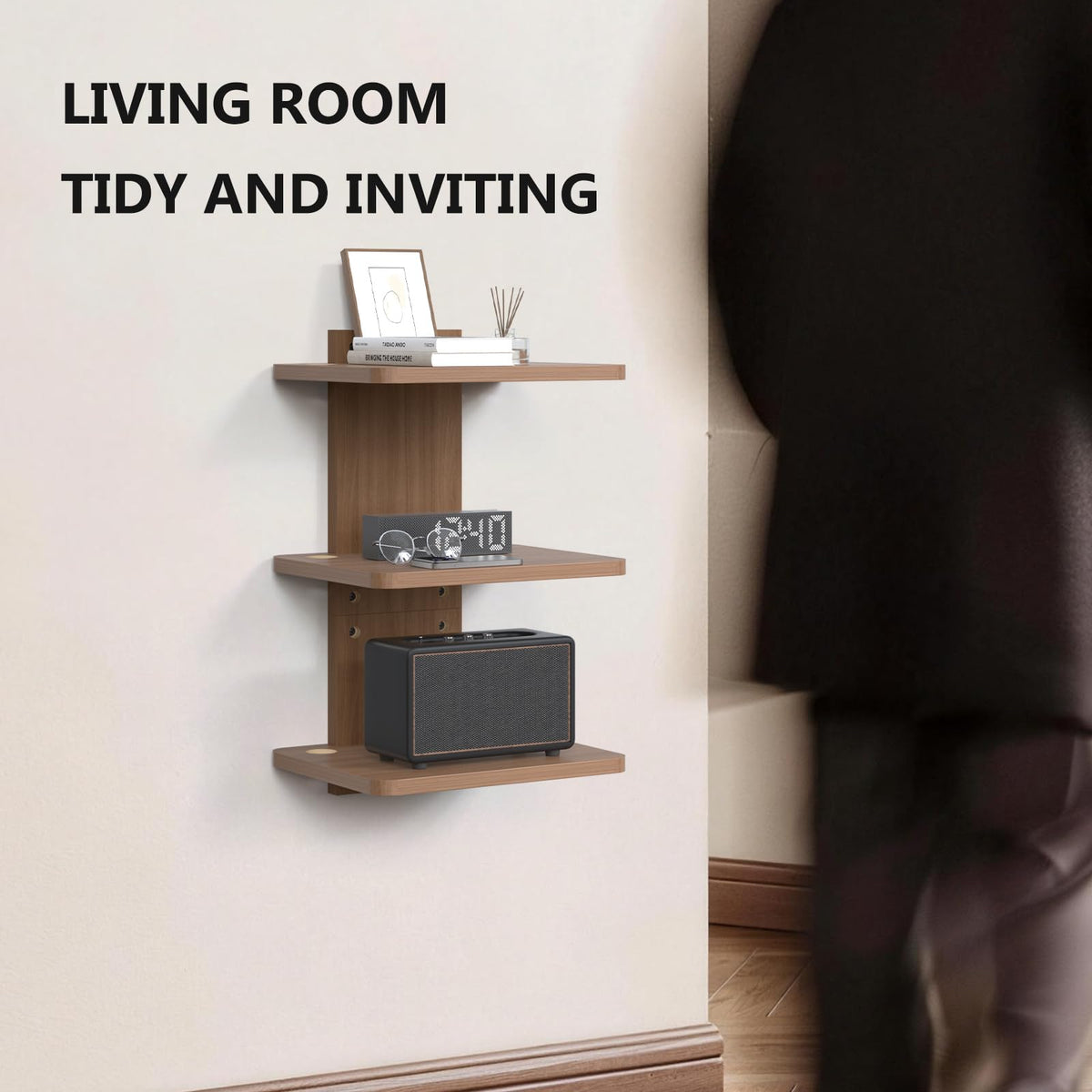 WALI 3 Tier Floating TV Wall Shelf for Projector DVD Player - WALI Official Imagery - 7