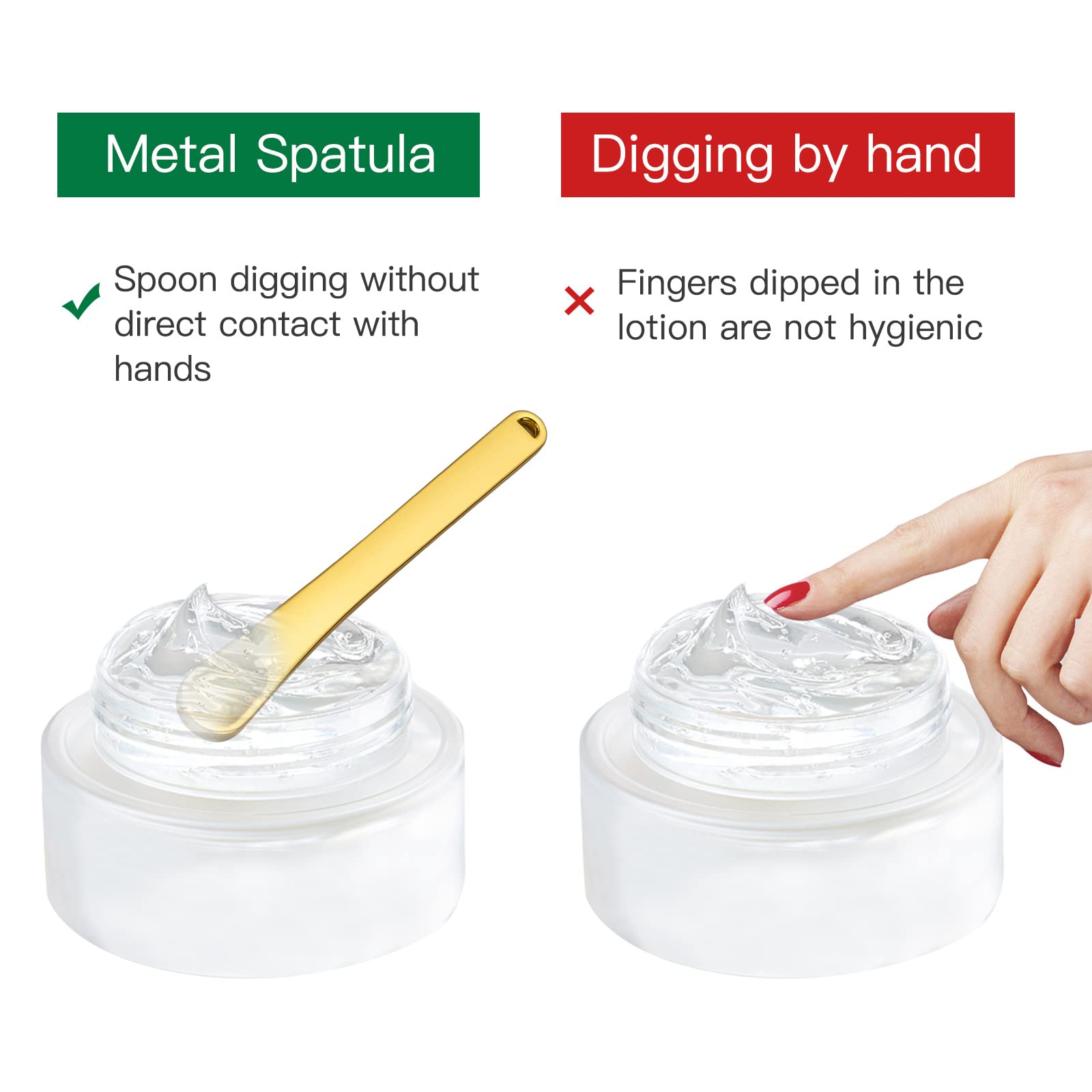 Metal Cosmetic Skincare Spatula, Mini Mask facial Reusable - Tekson