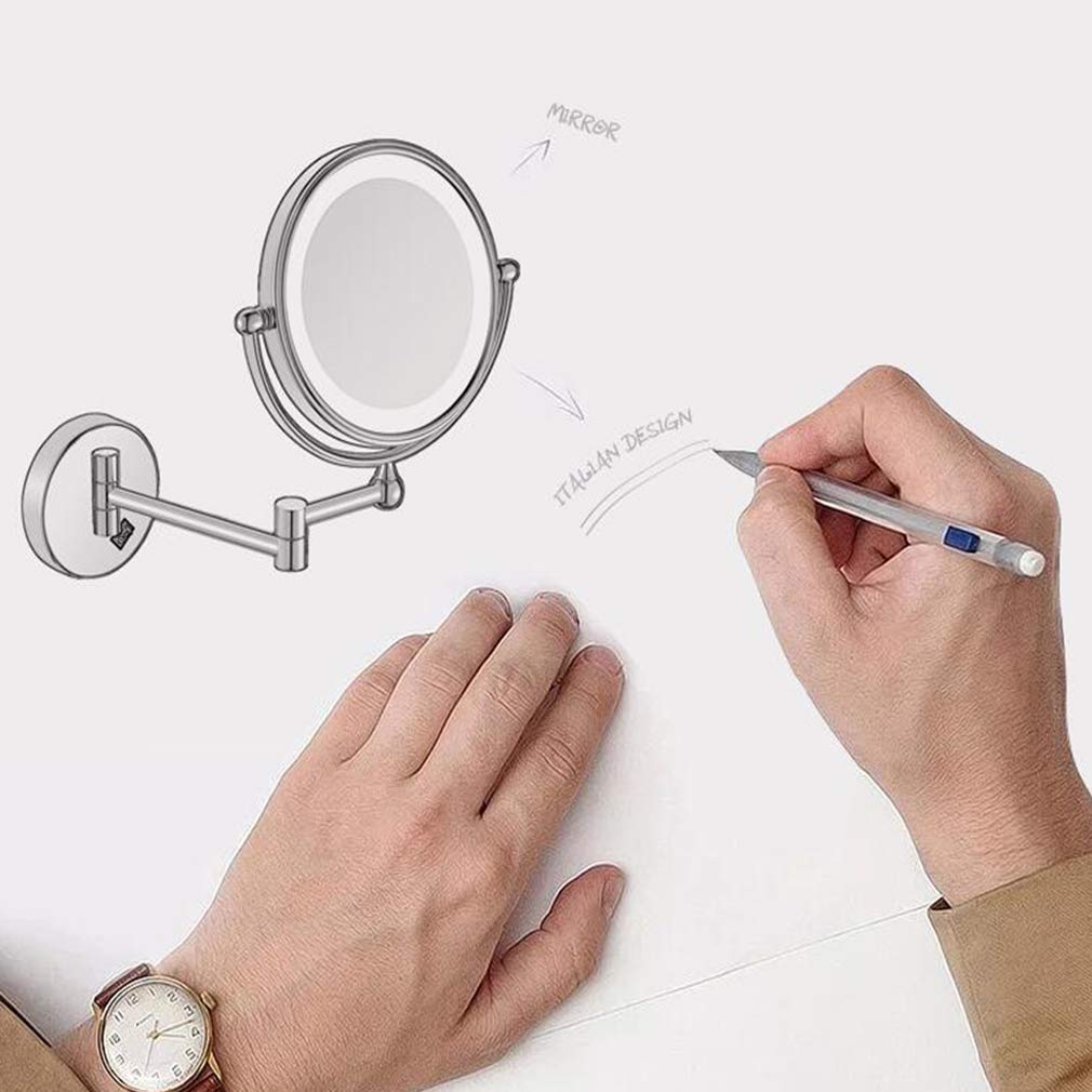 Makeup Vanity Mirror LED Lighted Two Sided Bathroom Mirror - QOLOKAFG Official Imagery - 3