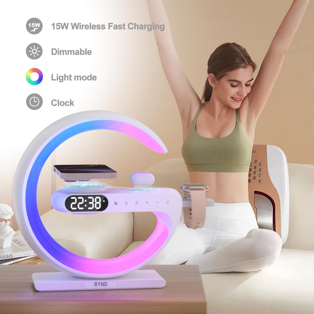 RYND 2026 Magnetic 5 in 1 Speaker Alarm Clock with Wireless - RYND Official Imagery - 4