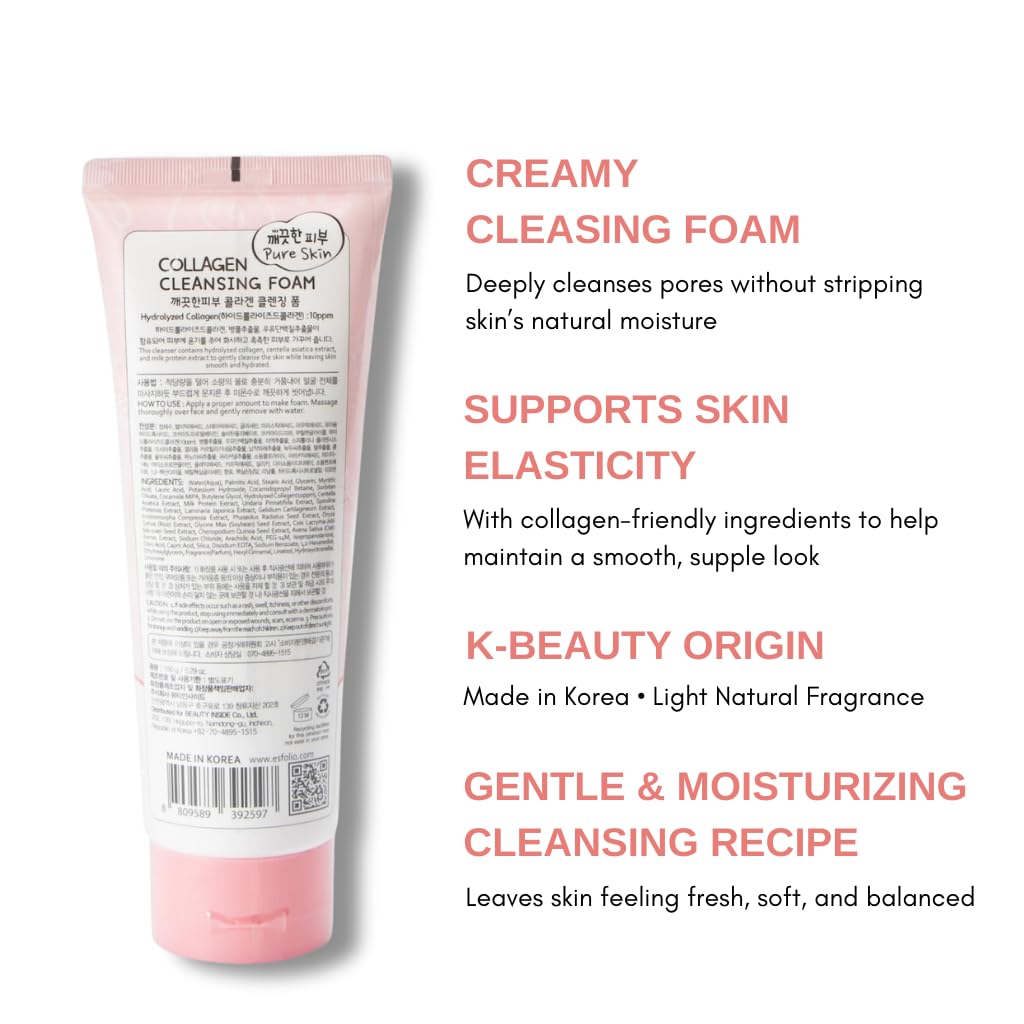 esfolio Collagen Cleansing Foam – Hydrating Face Wash for Deep - esfolio