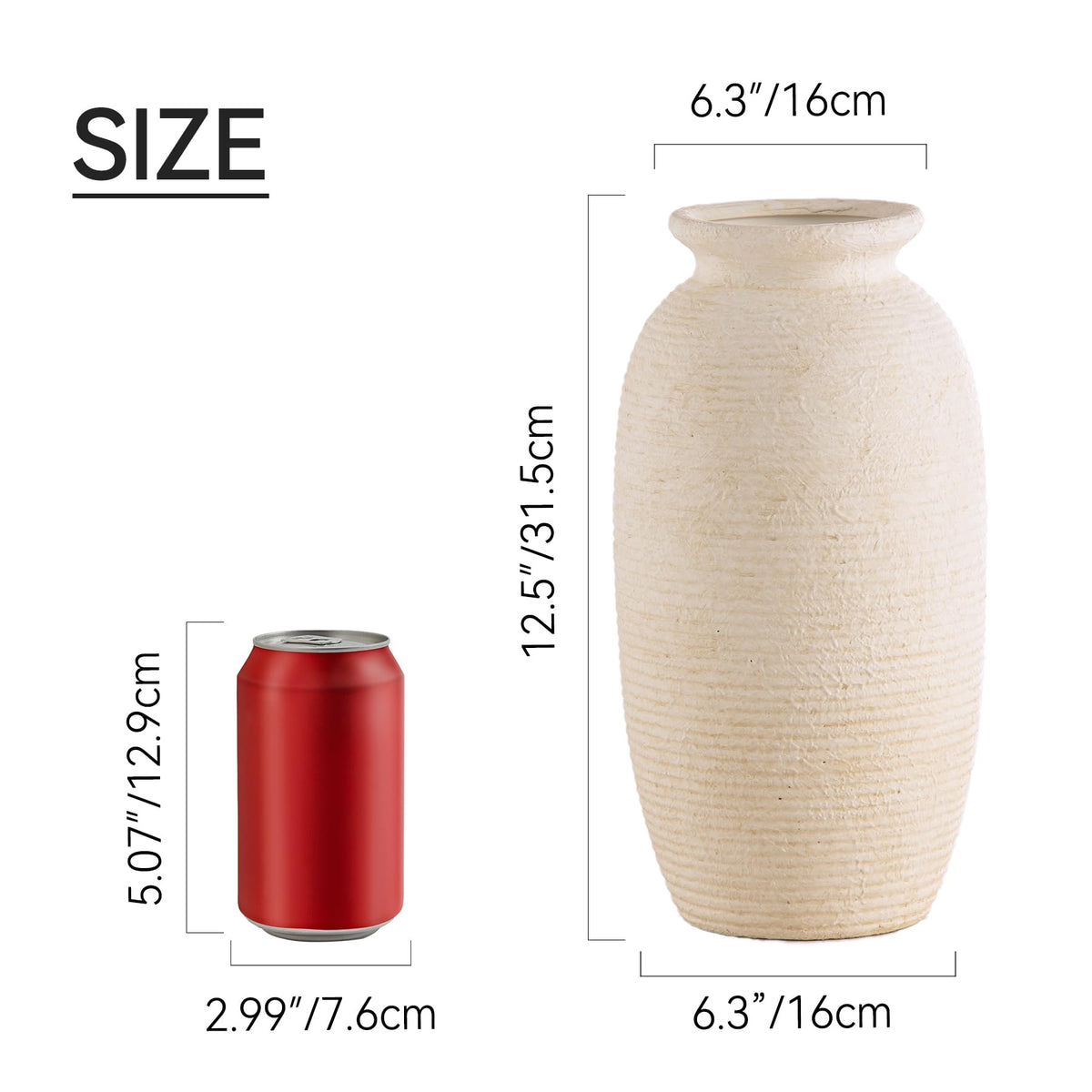 Ceramic Flower Vase 12 5 Large Rustic Farmhouse Vases Home - ooit Official Imagery - 3