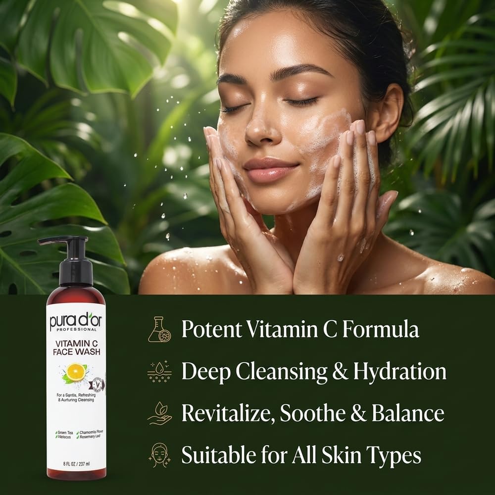 PURA D OR Vitamin C Face Wash Gentle Daily Facial Cleanser - PURA D'OR Official Imagery - 5