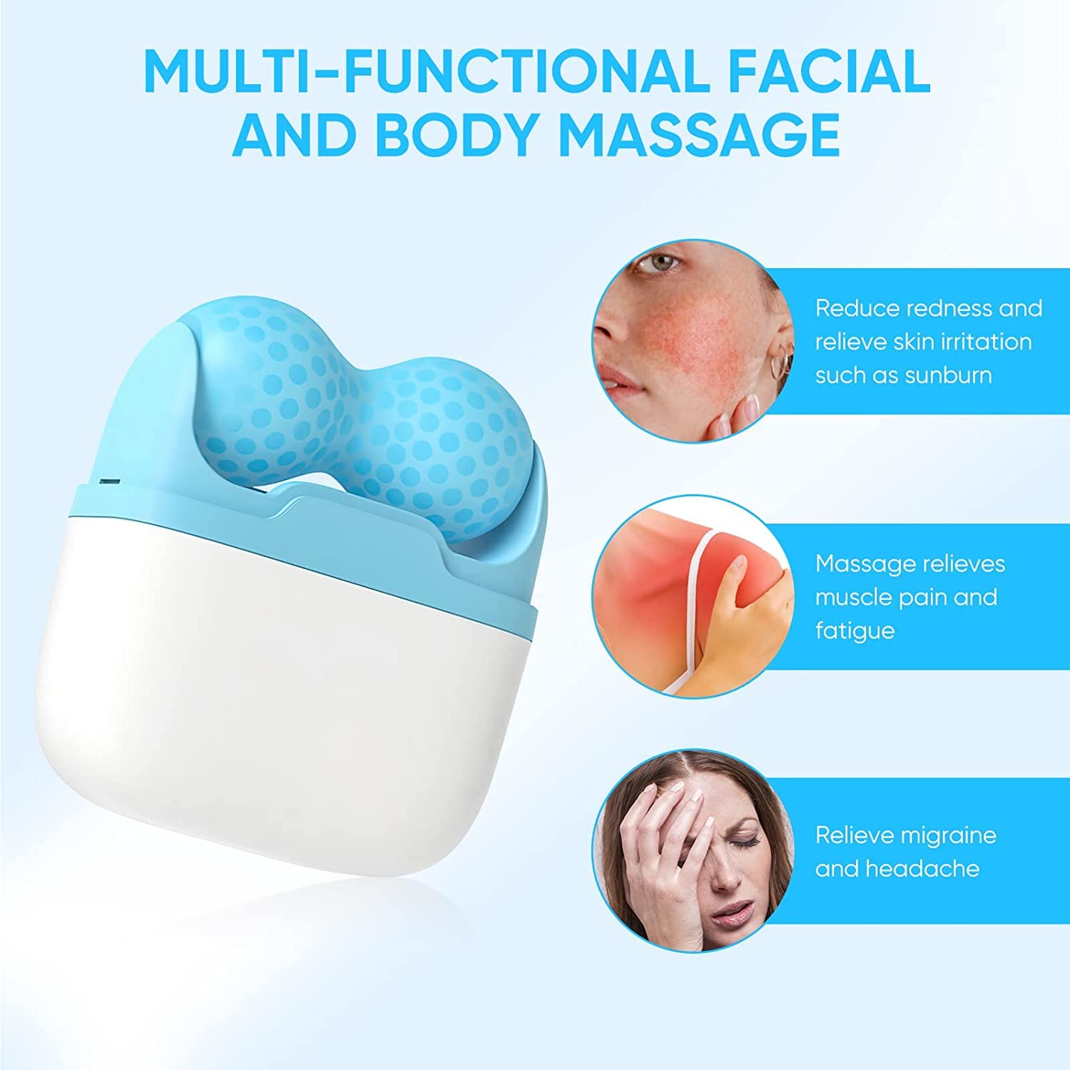 2-in-1 Ice Roller for Face Skin Care Tool Personal Skin Cooling - DSWINCE