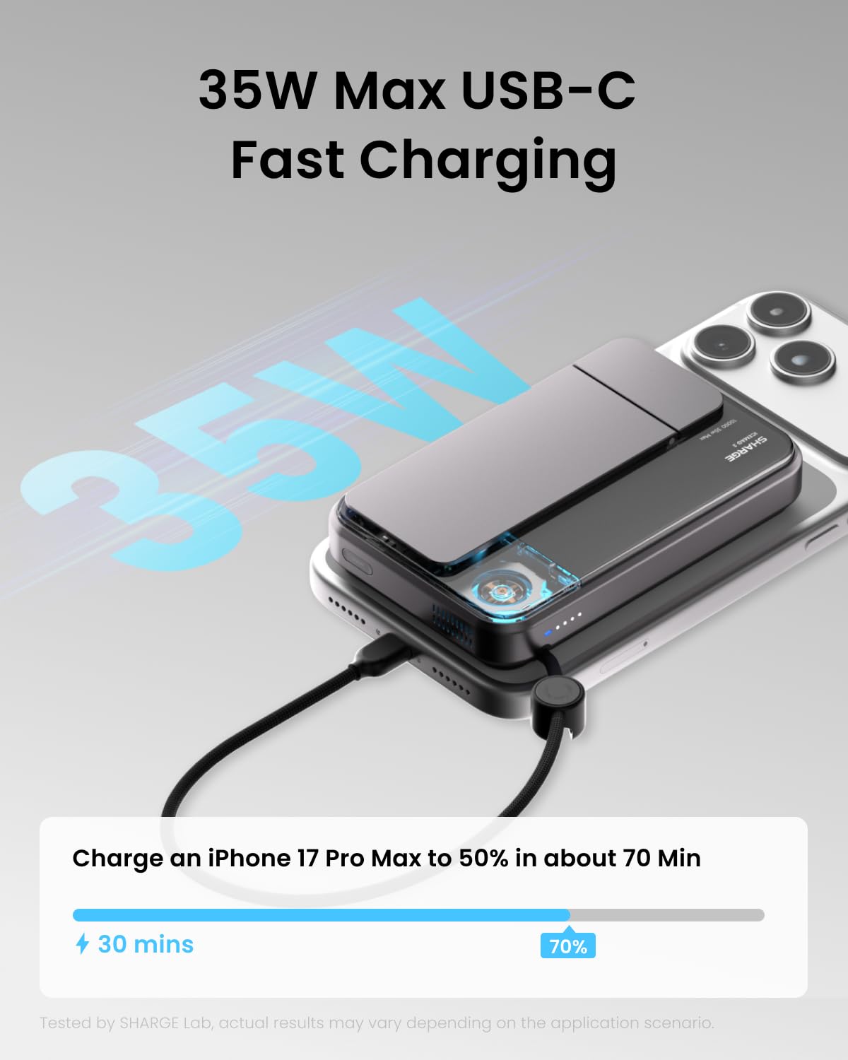 sharge for MagSafe Power Bank Qi2.2 25W 10000mAh Magnetic Portabl - sharge Official Product View 3