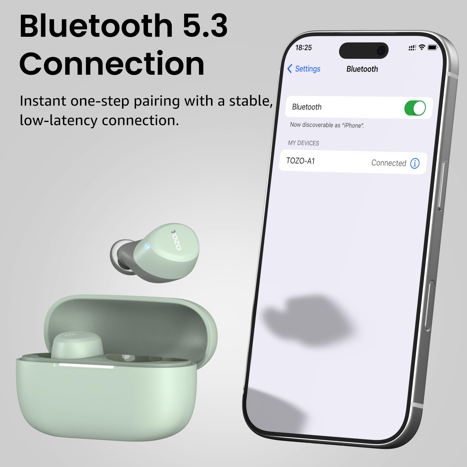 TOZO A1 Wireless Earbuds Bluetooth 5.3 Light Weight in Ear Headph - TOZO Official Product View 8