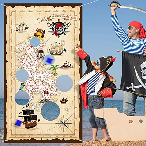 Blulu Halloween Pirate Bean Bag Toss Game, 3 Bags, Pirate Party - Product Imagery