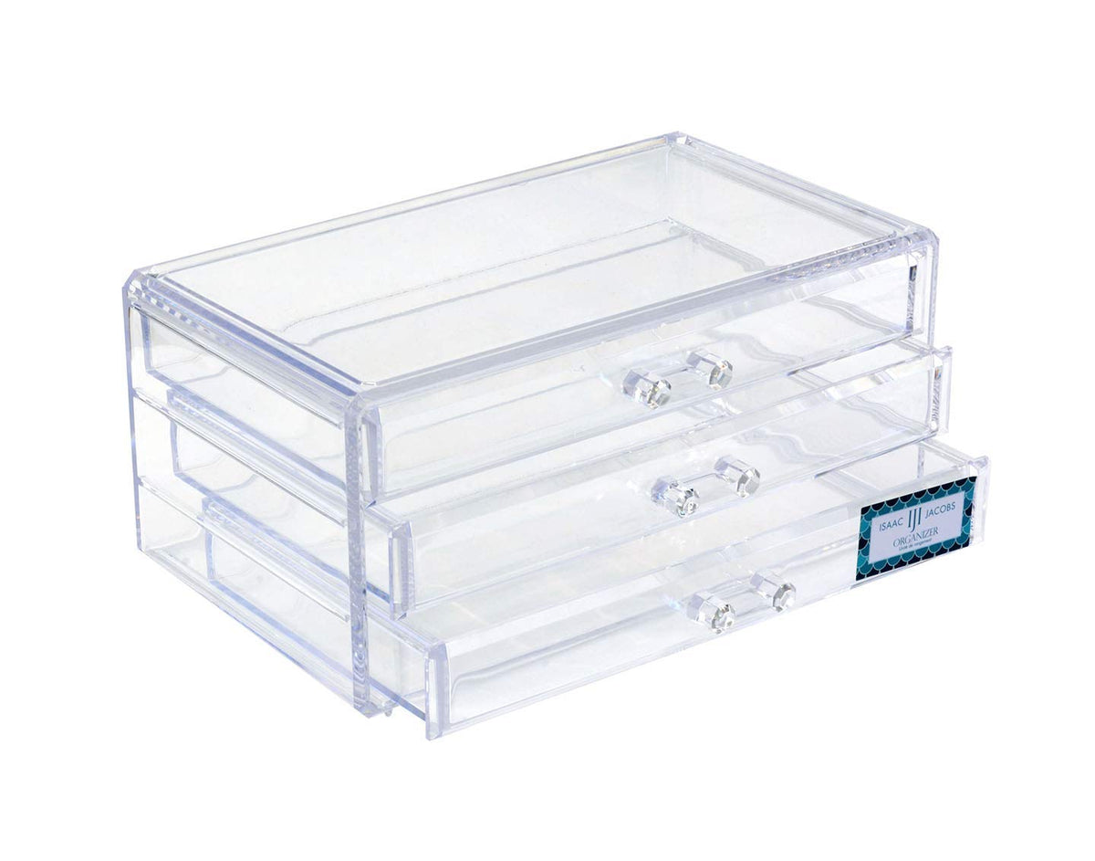 Isaac Jacobs Clear Acrylic 3 Drawer Stackable Jewelry - Isaac Jacobs Official Imagery - 1