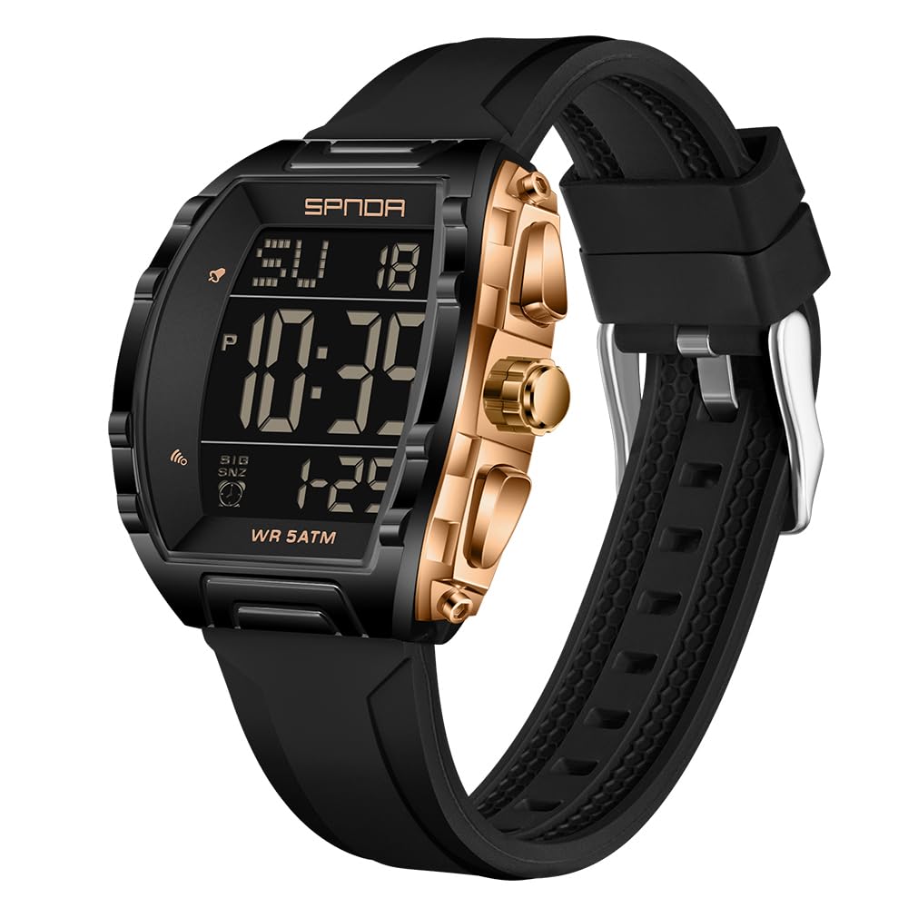 PASOY Men s Tactical Digital Sport Watch Silicone Strap - PASOY Official Imagery - 3
