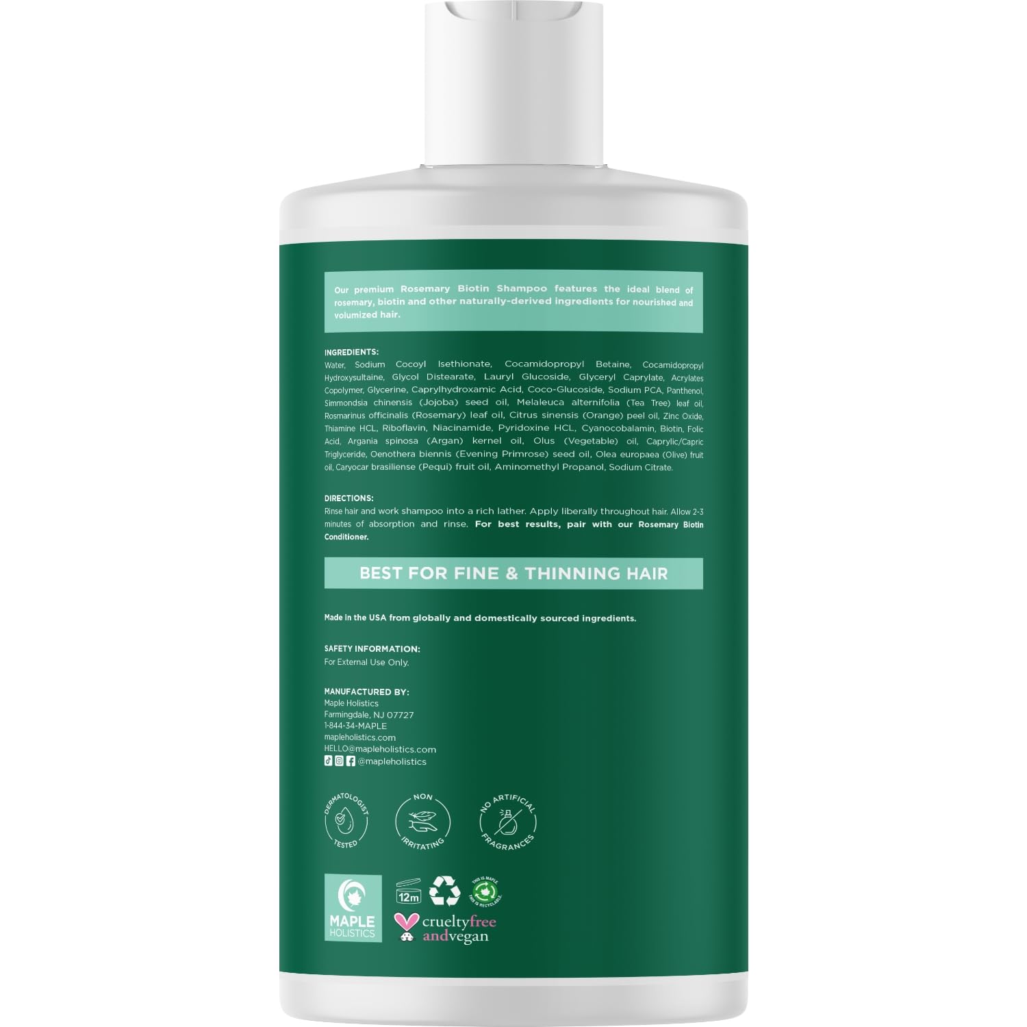 Volumizing Biotin and Rosemary Shampoo - Maple Holistics Official Imagery - 8