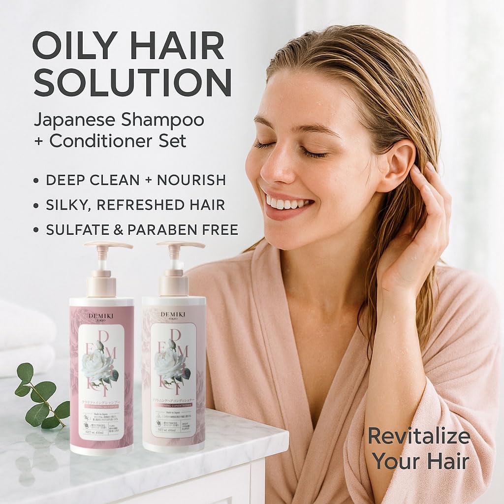 Japanese Shampoo and Conditioner Set for Women Sulfate Free - DEMIKI Official Imagery - 3