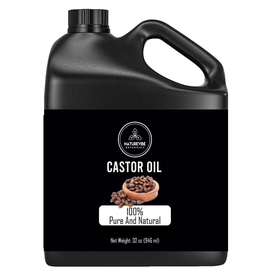 Naturevibe Botanicals Castor Oil 100% Pure Cold - Pressed & Hexane Free Natural - Naturevibe Botanicals Official Product View 2