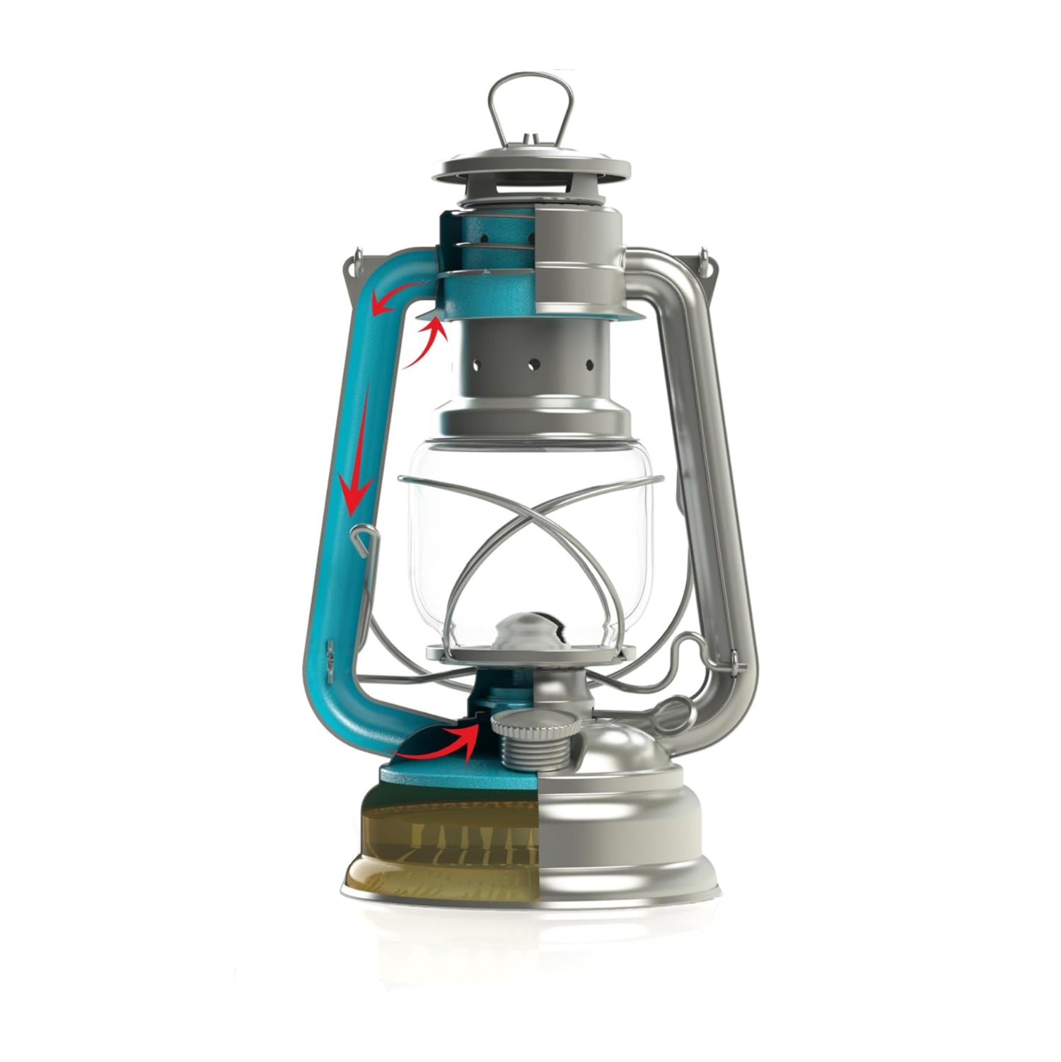 Feuerhand 12562 zinc lantern made of galvanized steel with a classic design and handle for outdoor or camping use