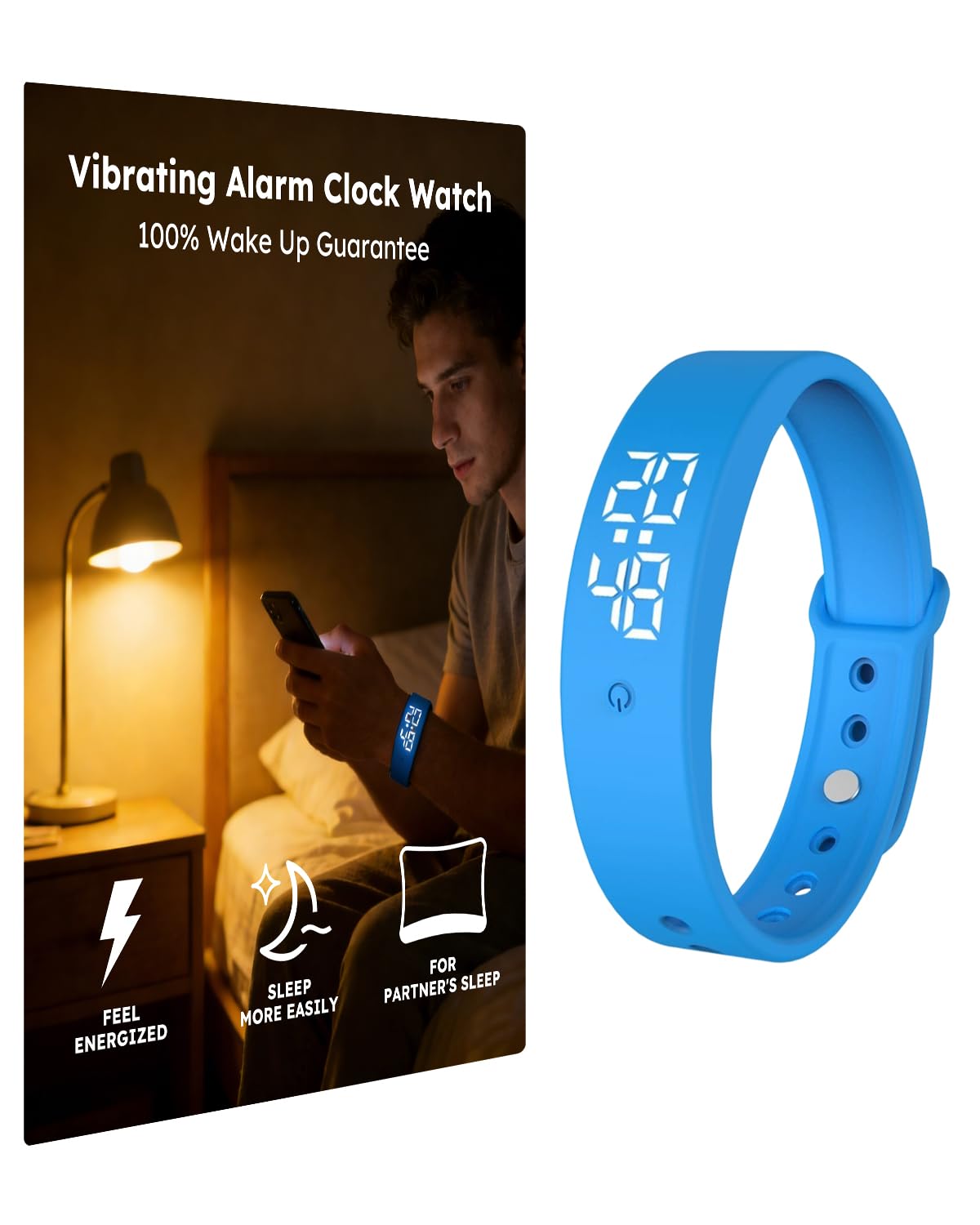 RITHEM Vibrating Alarm Clock Watch for Heavy Sleepers, Silent Wake Up - View 10