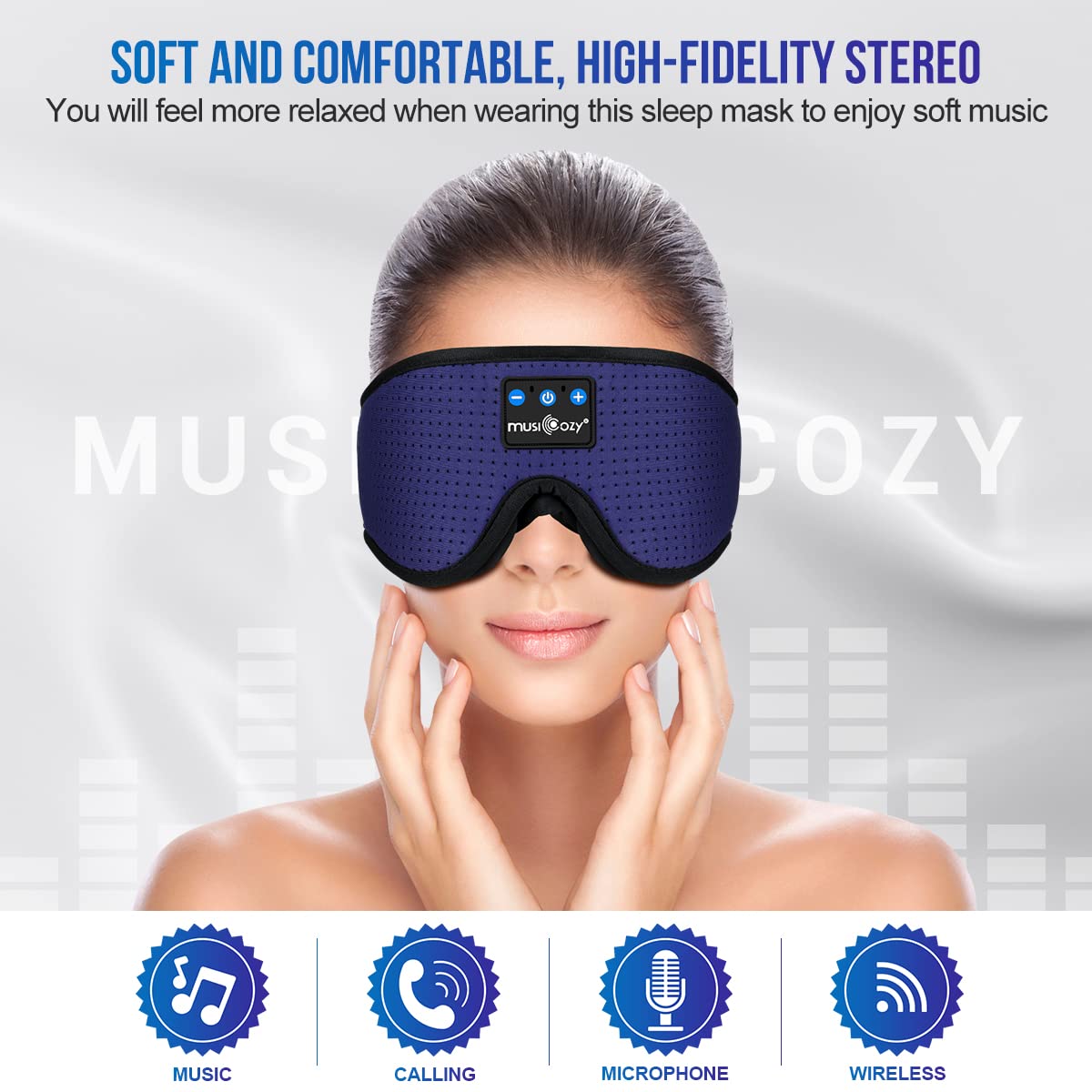 MUSICOZY 3D Sleep Headphones Bluetooth 5.4 Breathable Sleep Eye M - MUSICOZY Official Product View 2