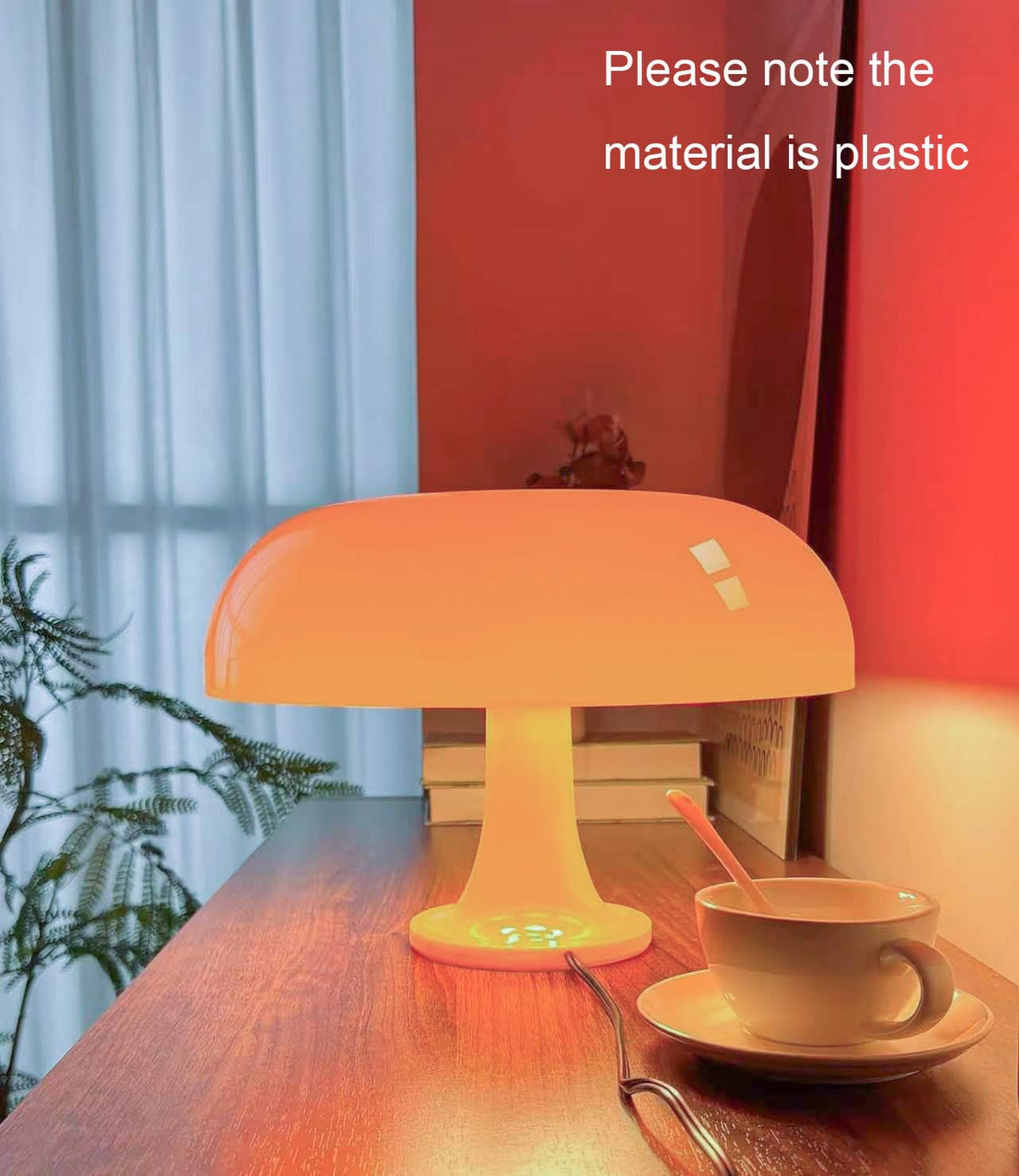 Orange Mushroom Lamp Mid Century Modern Table Lamp for - Anykonio Official Imagery - 3