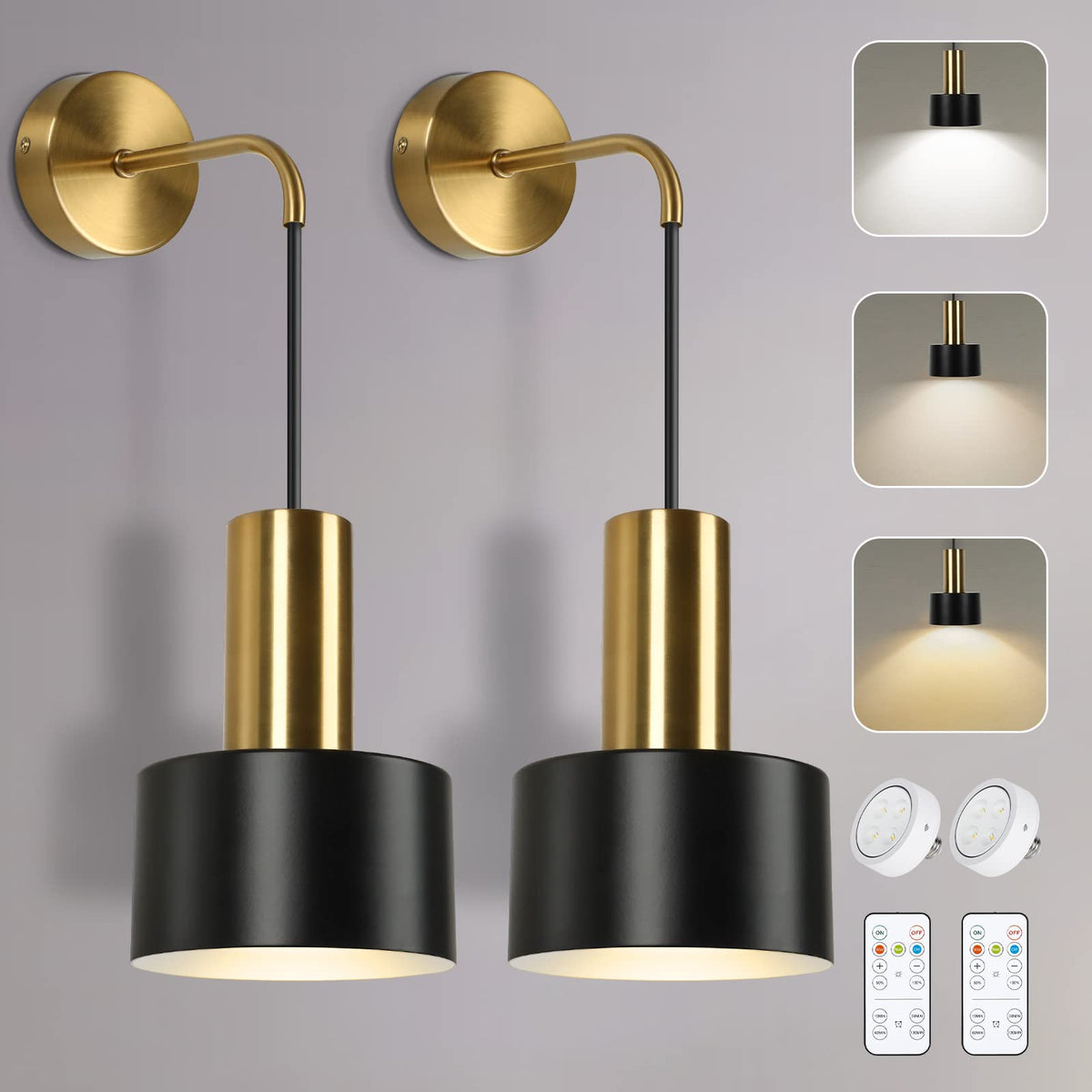 VerRon Battery Operated Wall Sconces Set of 2 with Remote - VerRon Official Imagery - 1
