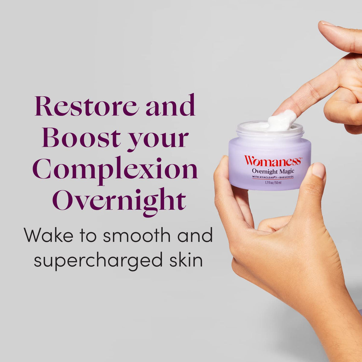 Womaness Overnight Magic Night Day Face Cream 1 7oz - Womaness Official Imagery - 4
