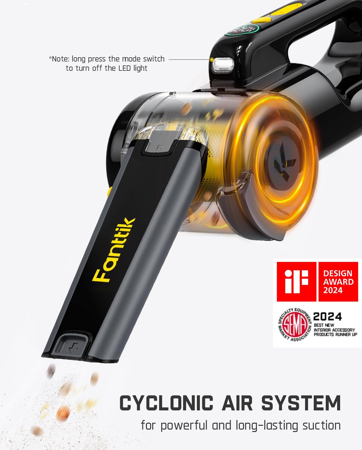 Fanttik Fold V10 APEX Pivot Cordless Car Vacuum, 17000Pa Handheld - Fanttik Official Product View 6