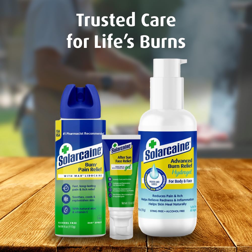 Solarcaine Cooling Hydrogel skin moisturizer with hypochlorous acid, 6 oz, soothing and hydrating for skin.