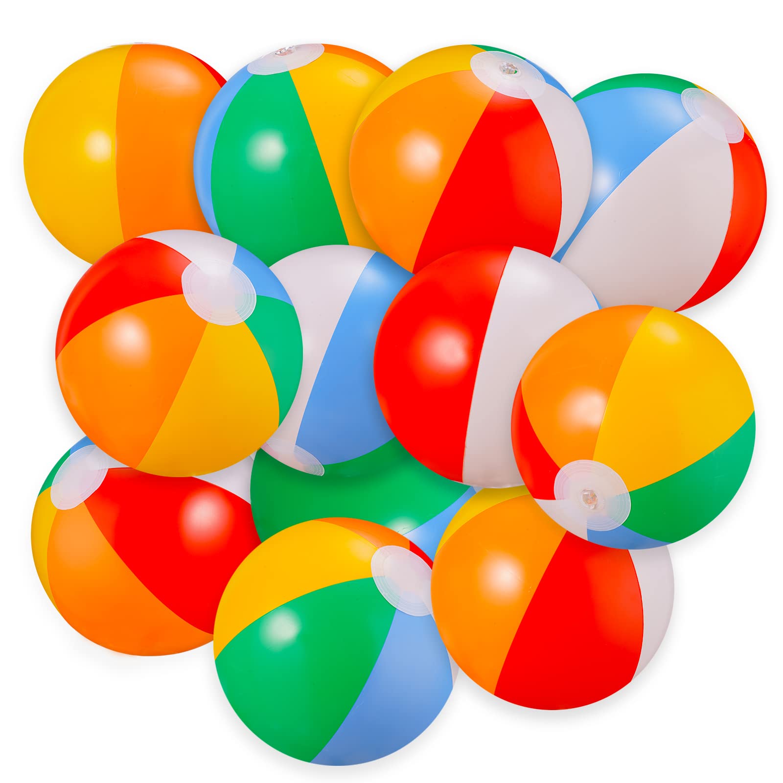 SCIONE Beach Balls Bulk 12 Pack - 9" Inflatable Swimming Pool - Product Imagery
