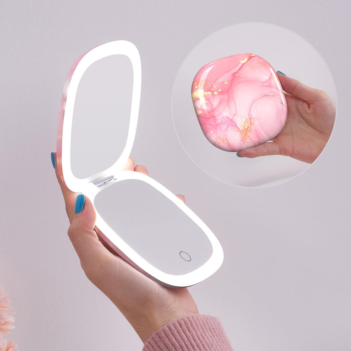 Compact Mirror with Light 4 Inches Compact 1x 10x Magnifying - Mocado Official Imagery - 2
