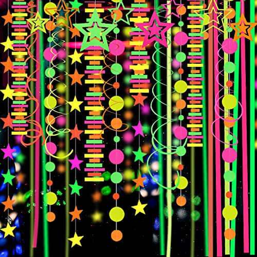 540feet Paper UV Neon Garland Neon Streamers Glow in The Dark - Product Imagery