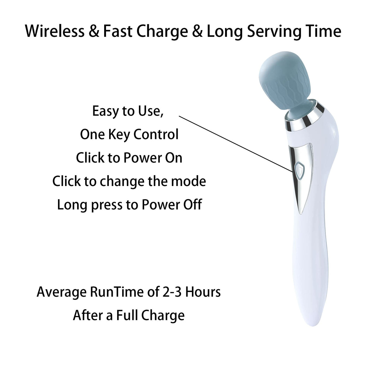 Handheld Cordless Personal Wand Massager Muscle Massager for - Asopal Official Imagery - 5