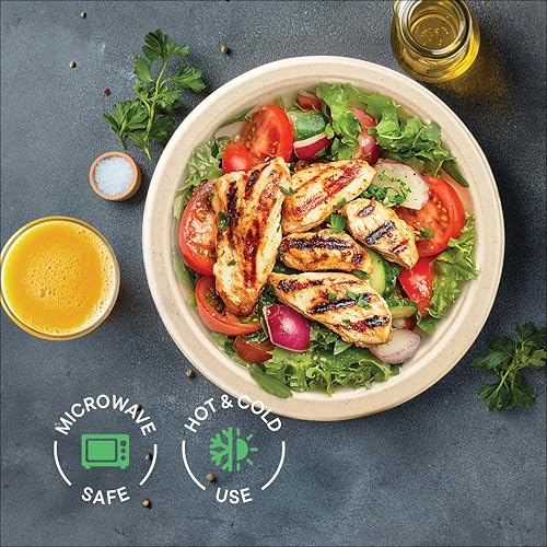 100% Compostable Paper Plates, Heavy Duty Disposable Plates - Product Imagery