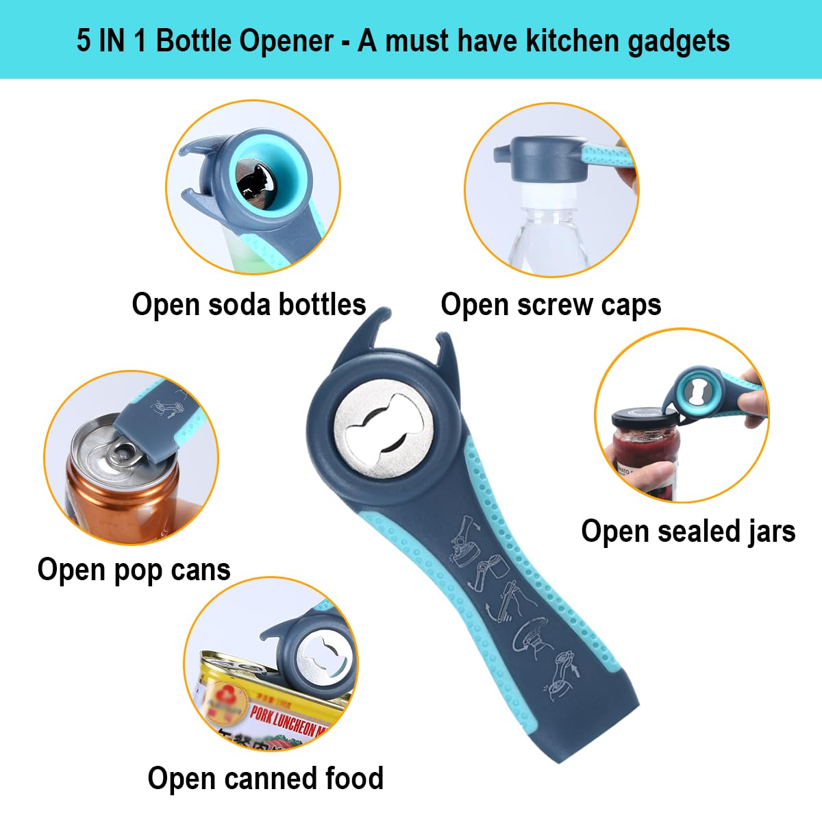 Otstar Jar Opener for Weak Hands, Seniors with Arthritis, 5 in 1 by Otstar - Angle View 7