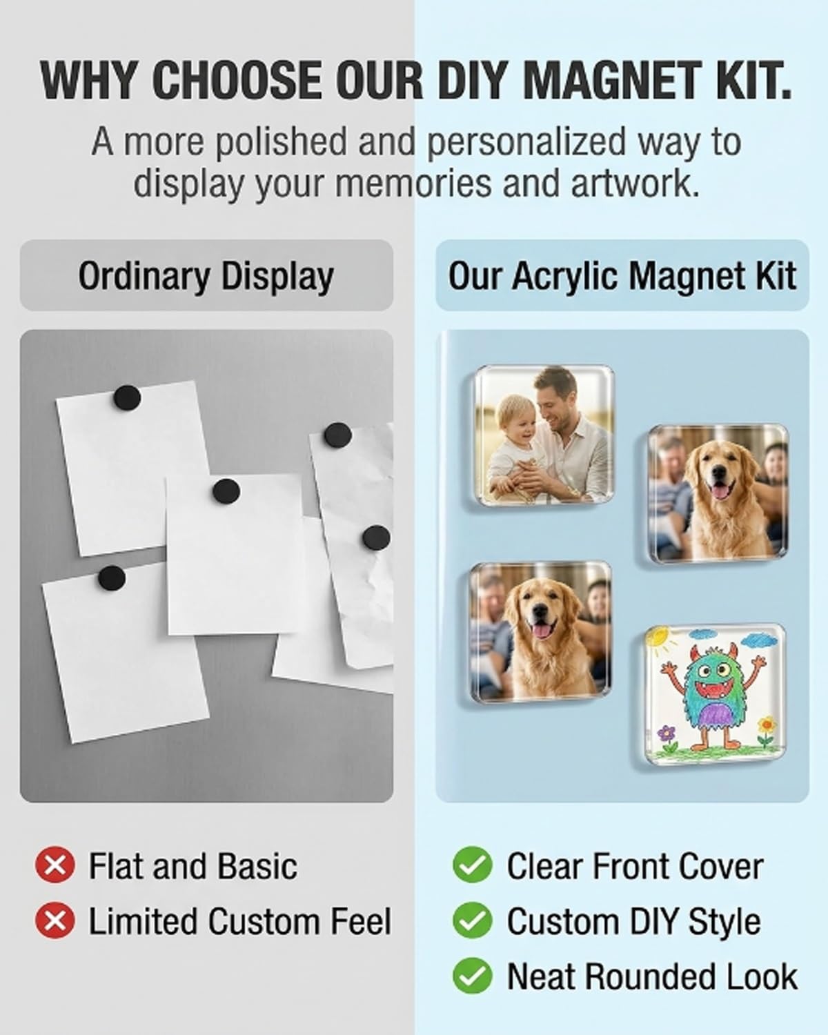 Clear Acrylic DIY Fridge Magnet Set with Adhesive Backing - XWACQFR Official Imagery - 8