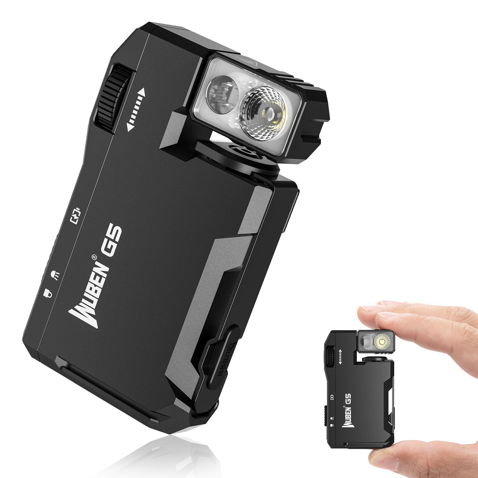WUBEN G5 Rechargeable EDC Flashlight, Mini Flat Bright Pocket - Product Imagery