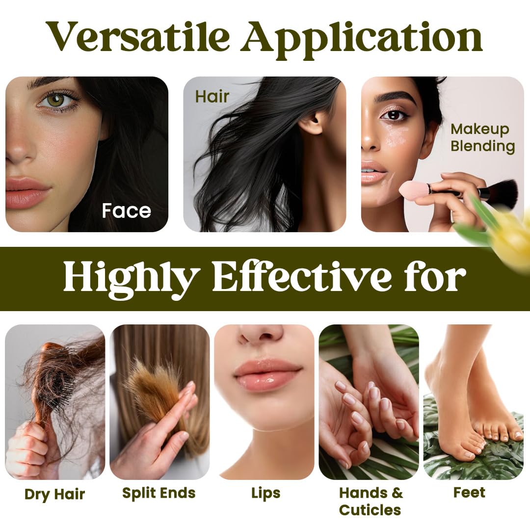 Allurials 100% Organic & All Natural Plant - Based Squalane Oil for Face & Hair & & - Allurials Official Product View 10