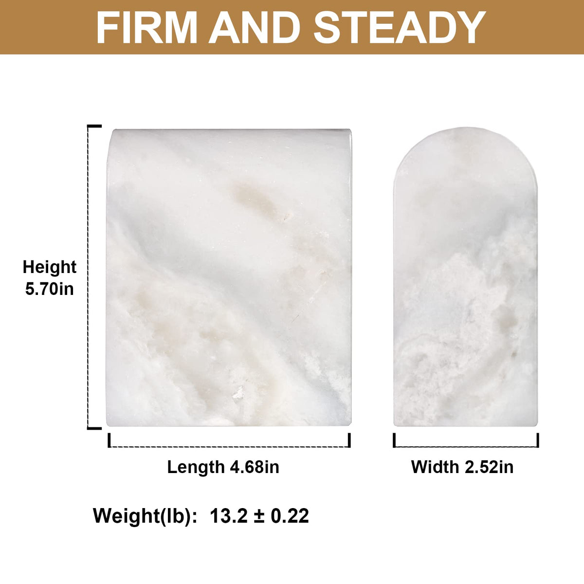 African Natural Marble Bookends for Shelves Non Slip Book - Koville Official Imagery - 4